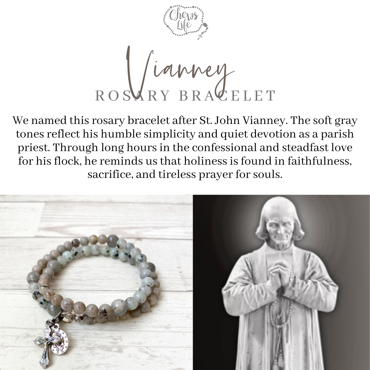 Vianney | Stretch & Wrap Rosary Bracelet