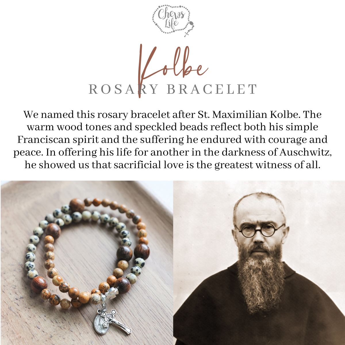 Kolbe | Stretch & Wrap Rosary Bracelet