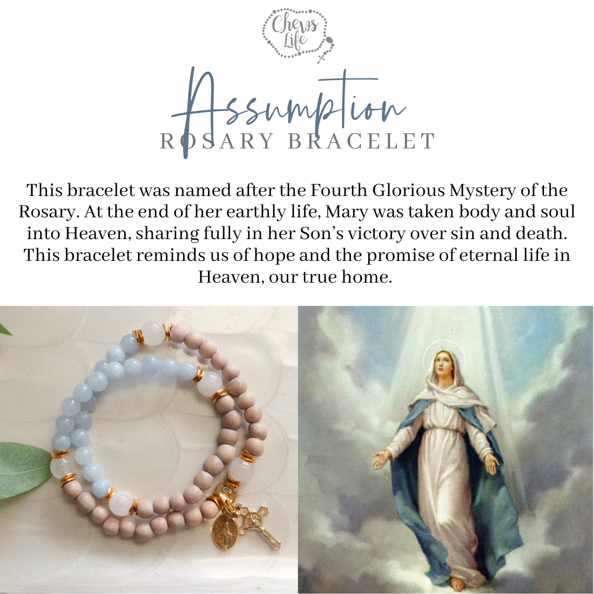 The Assumption | Stretch & Wrap Rosary Bracelet