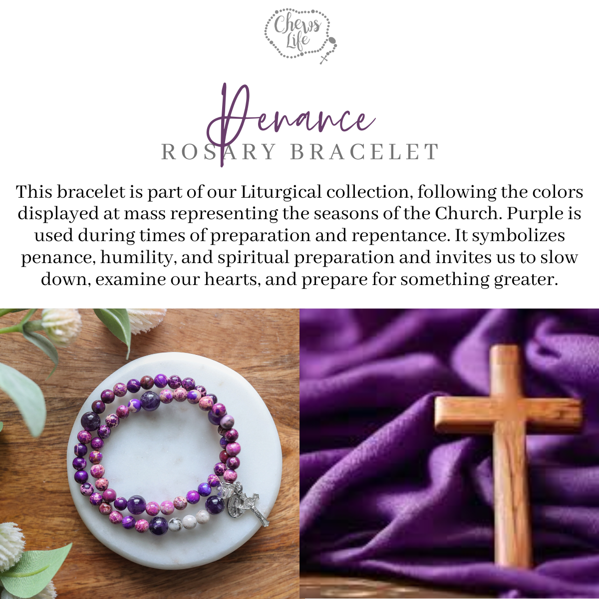 Penance | Stretch & Wrap Rosary Bracelet