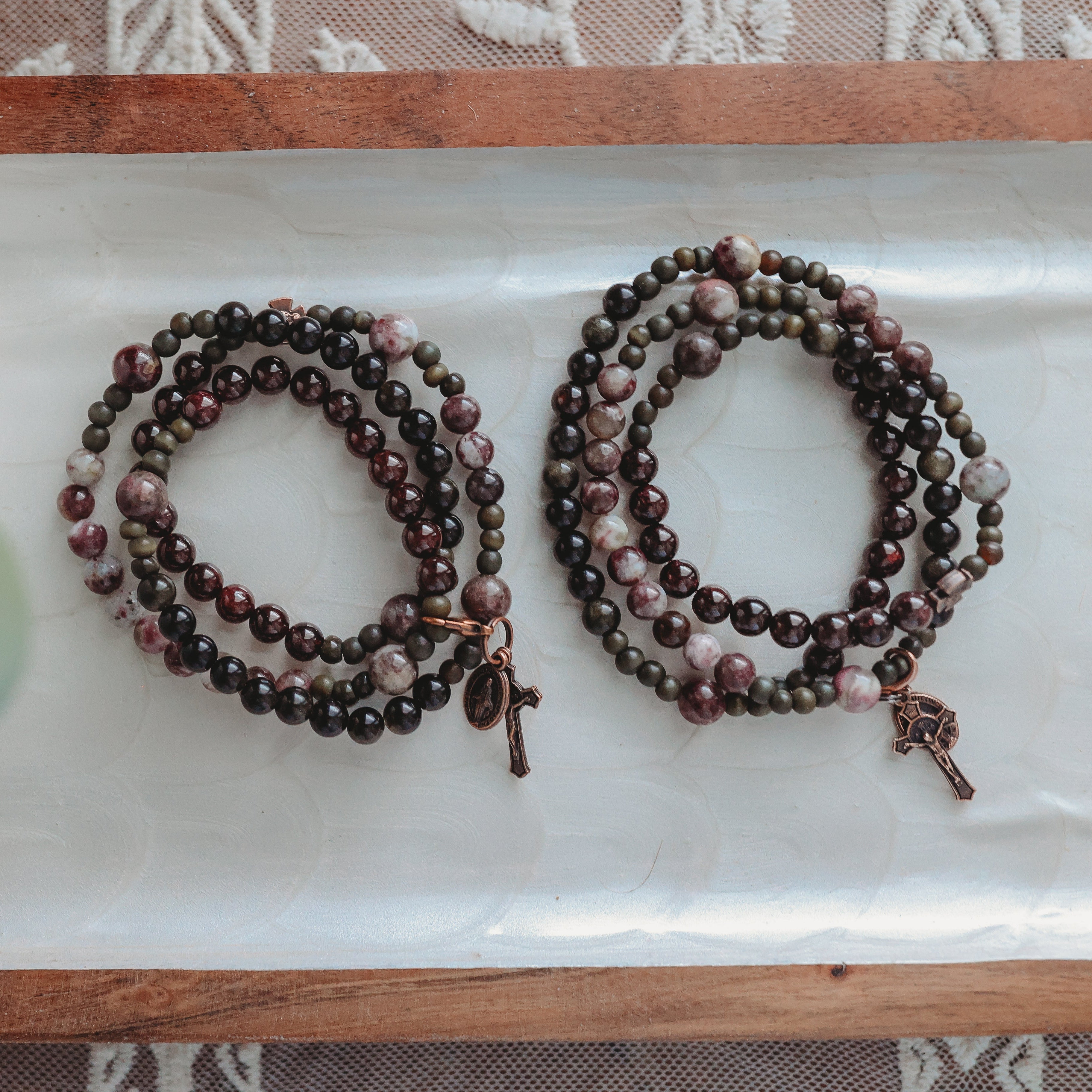 Lenten Triple Wrap Rosary Bracelet