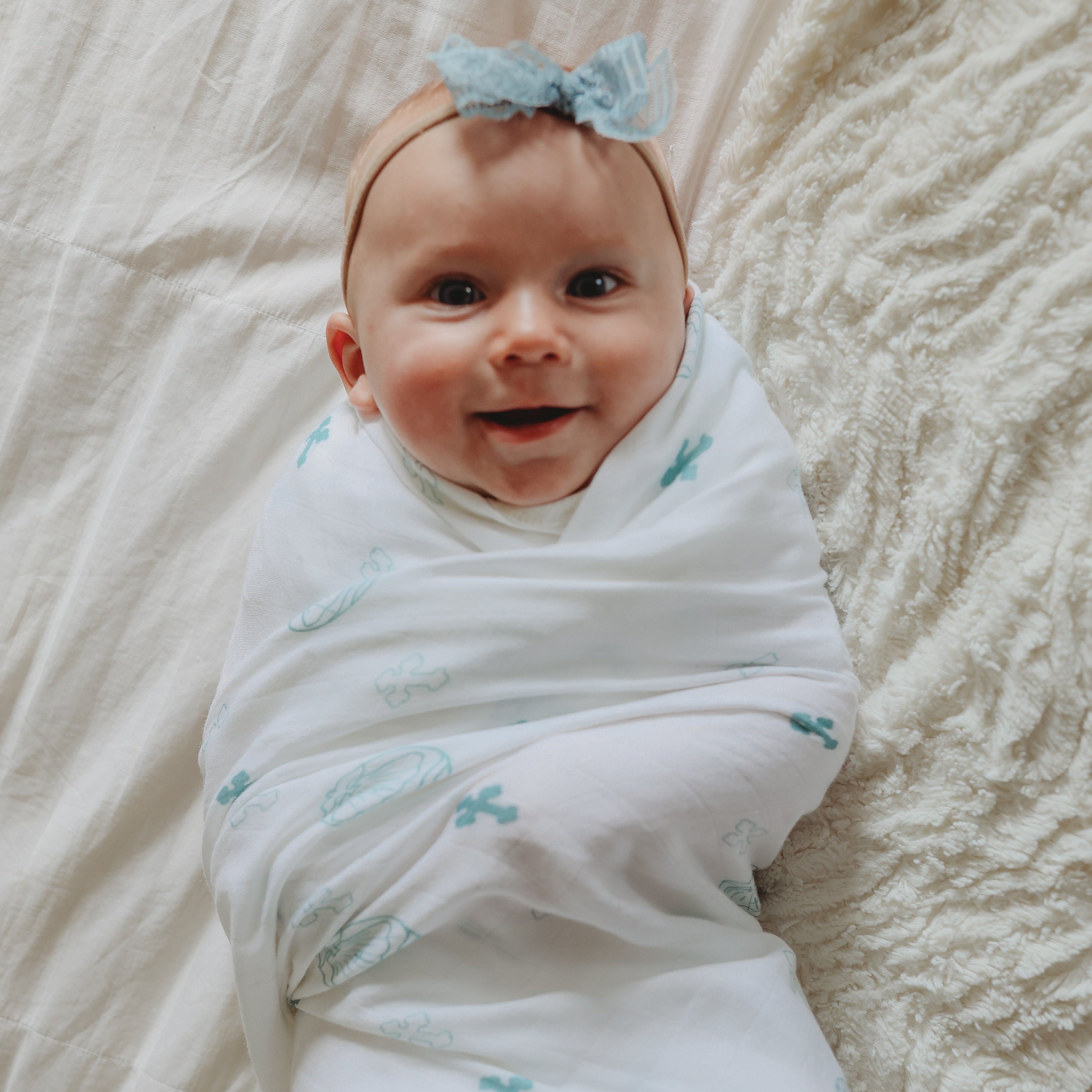 Baptism Swaddle Blanket | Catholic Baptism Baby Blanket