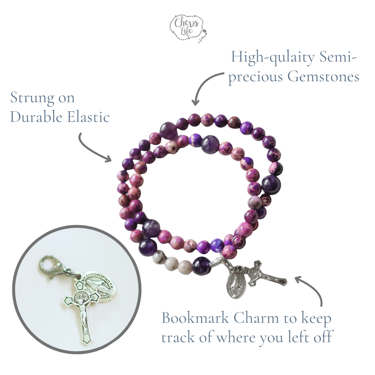 Penance | Stretch & Wrap Rosary Bracelet