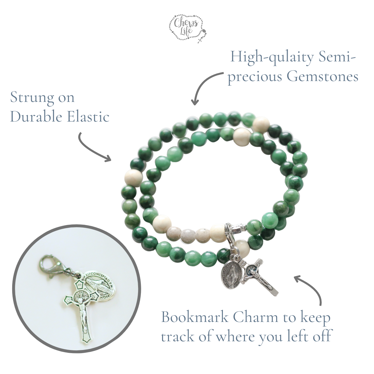 Life | Stretch & Wrap Rosary Bracelet