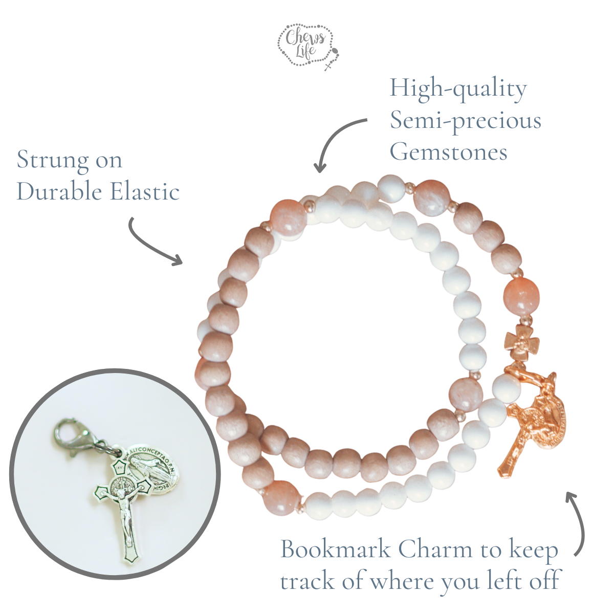 The Visitation | Stretch & Wrap Rosary Bracelet