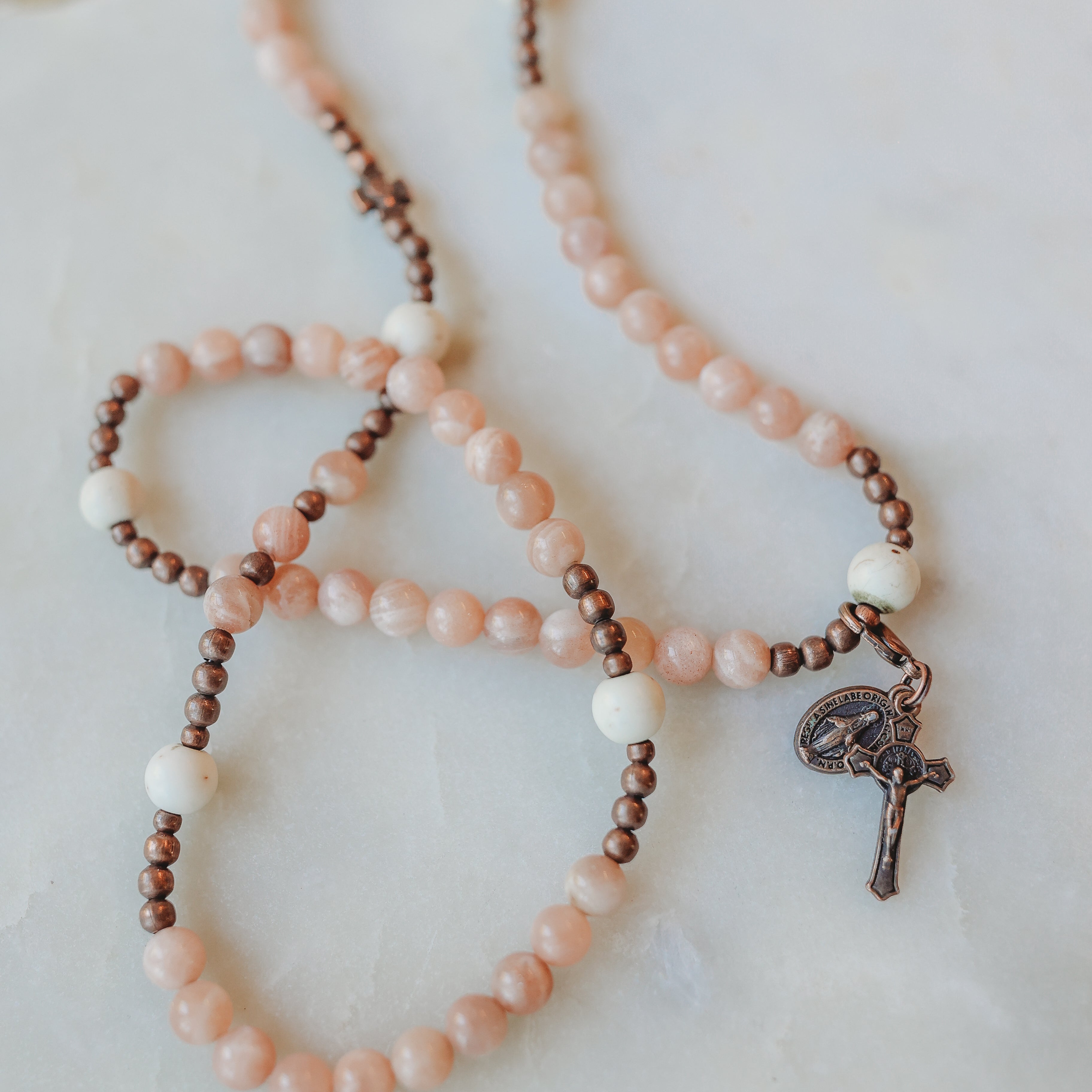 Shower of Roses | Triple Wrap Rosary Bracelet | Small-Medium