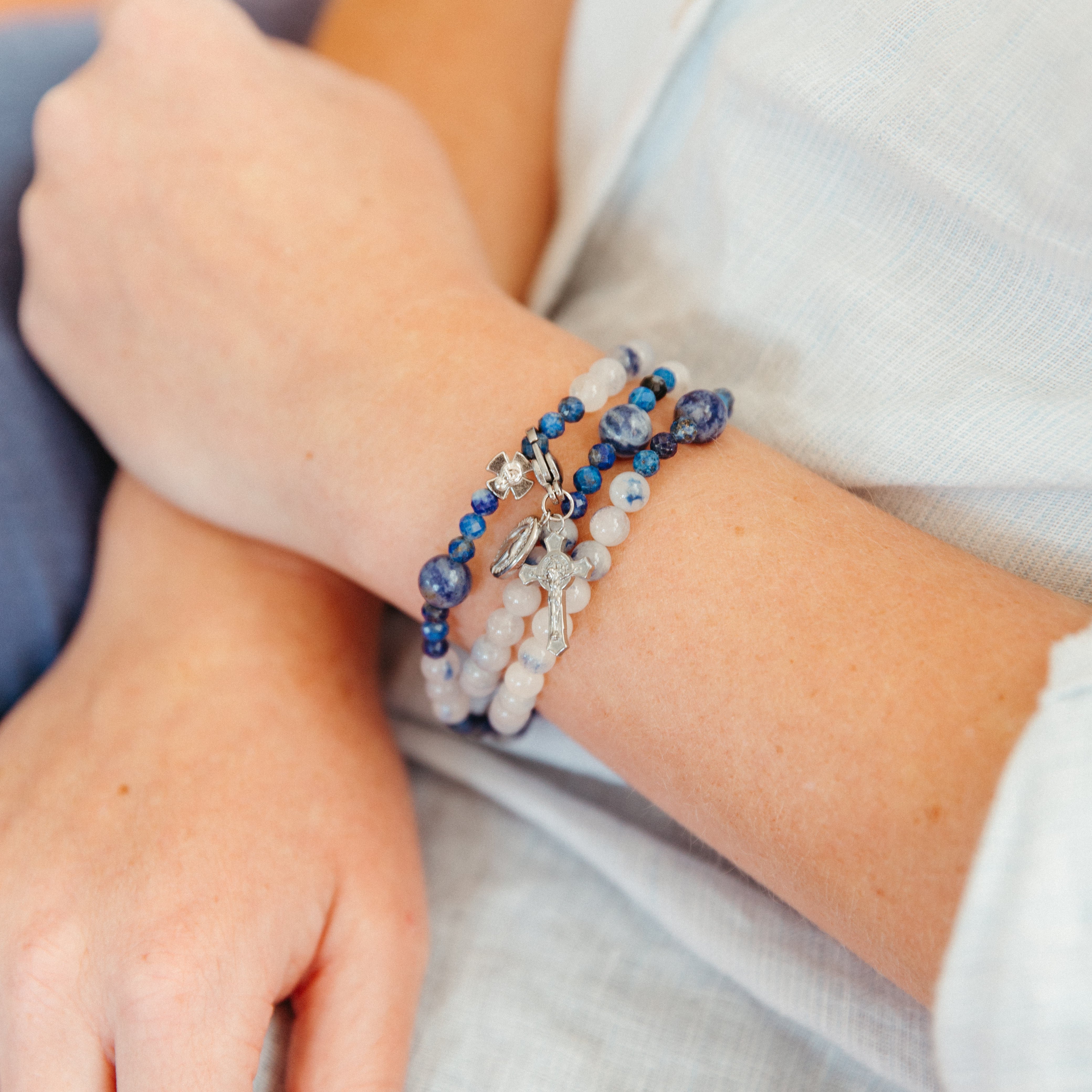St. Teresa of Calcutta Triple Wrap Rosary Bracelet