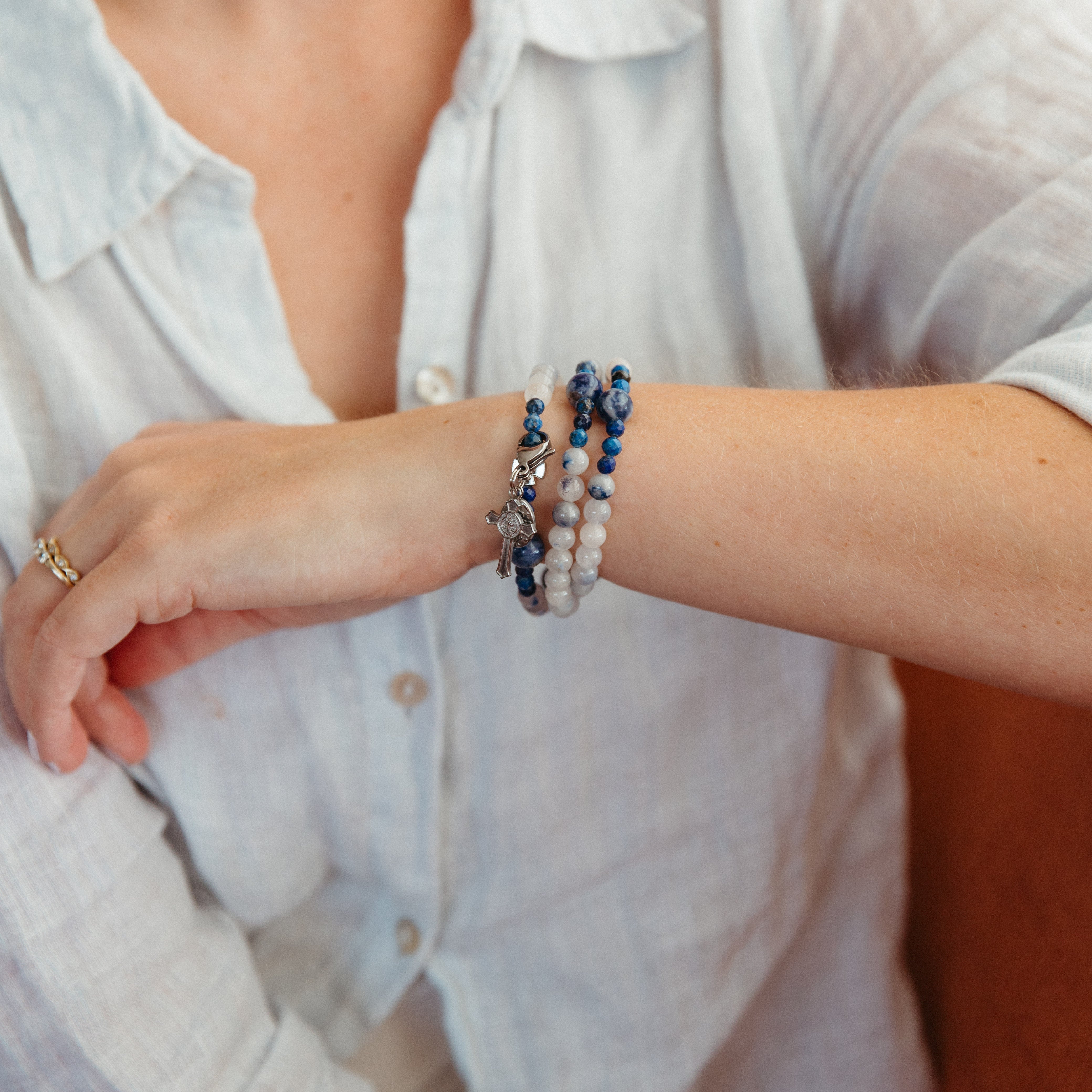 St. Teresa of Calcutta Triple Wrap Rosary Bracelet