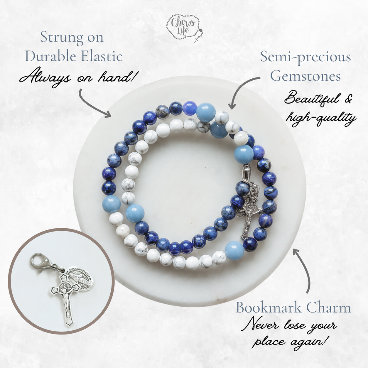 Calcutta | Stretch & Wrap Rosary Bracelet