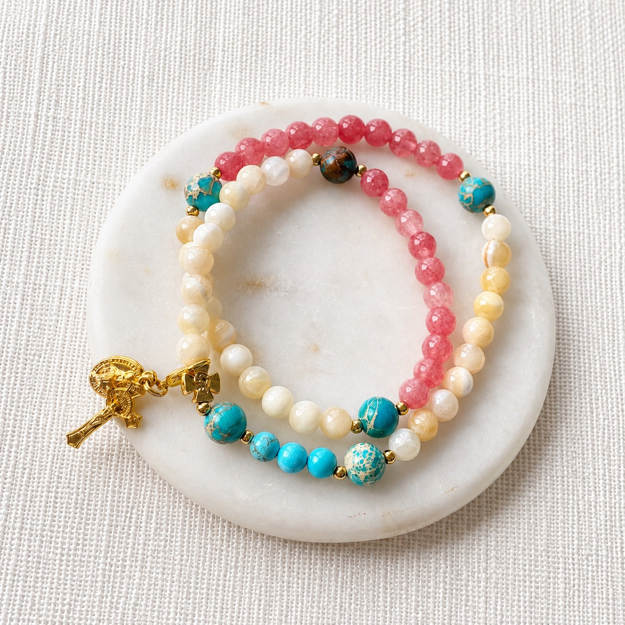 Our Lady of Guadalupe | Stretch & Wrap Rosary Bracelet