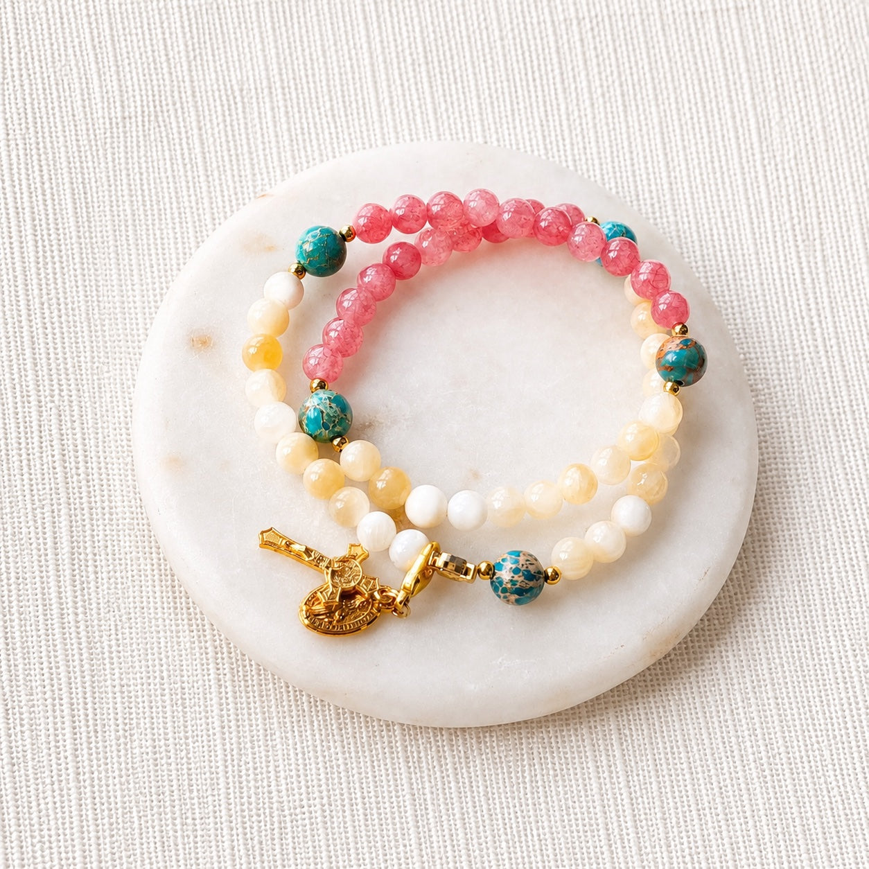 Our Lady of Guadalupe | Stretch & Wrap Rosary Bracelet