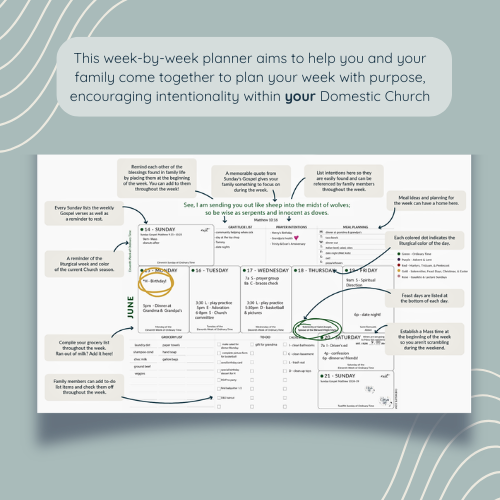 Family Liturgical Planner | Quarterly Calendar Subscription