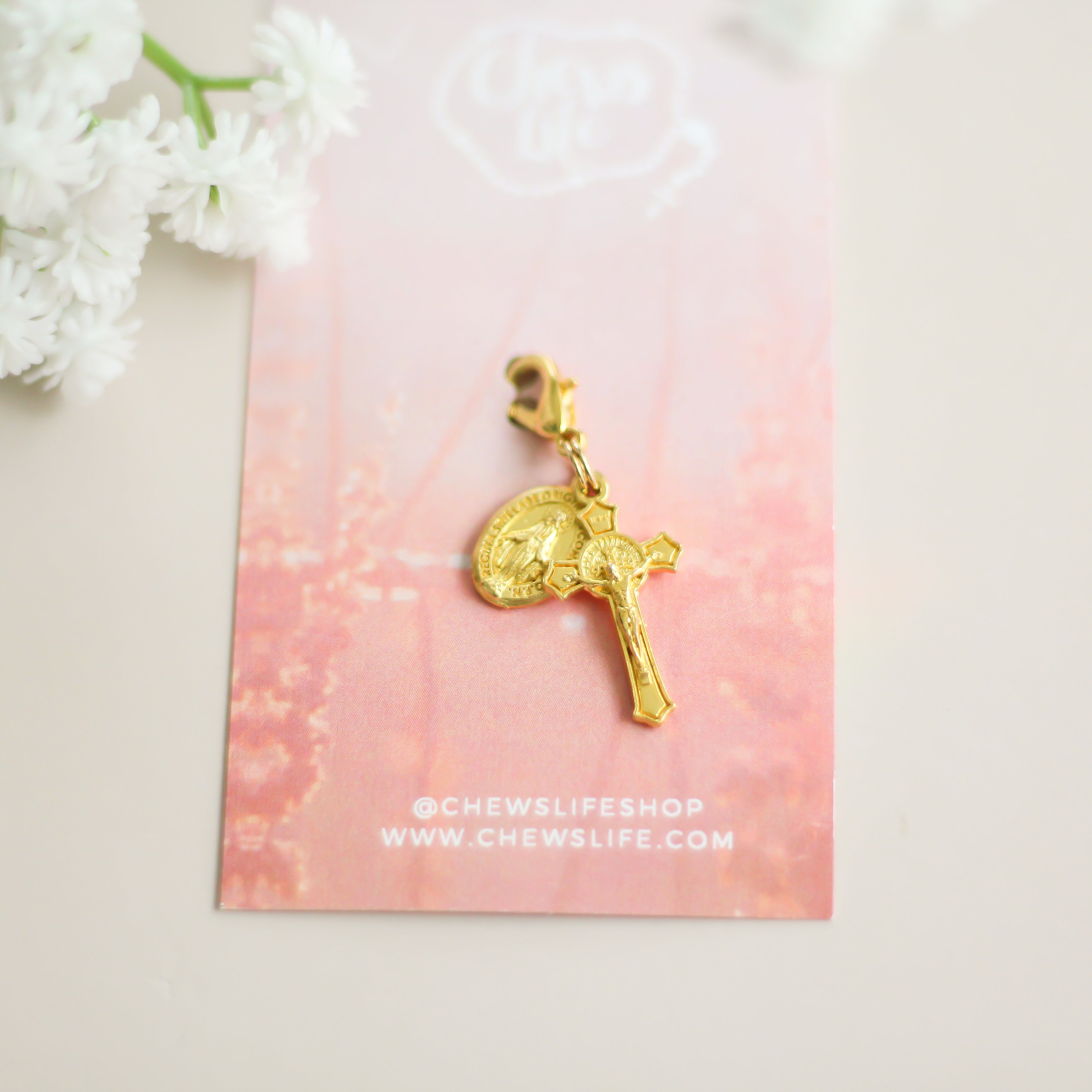 Miraculous Medal & Crucifix | Bookmark Charm