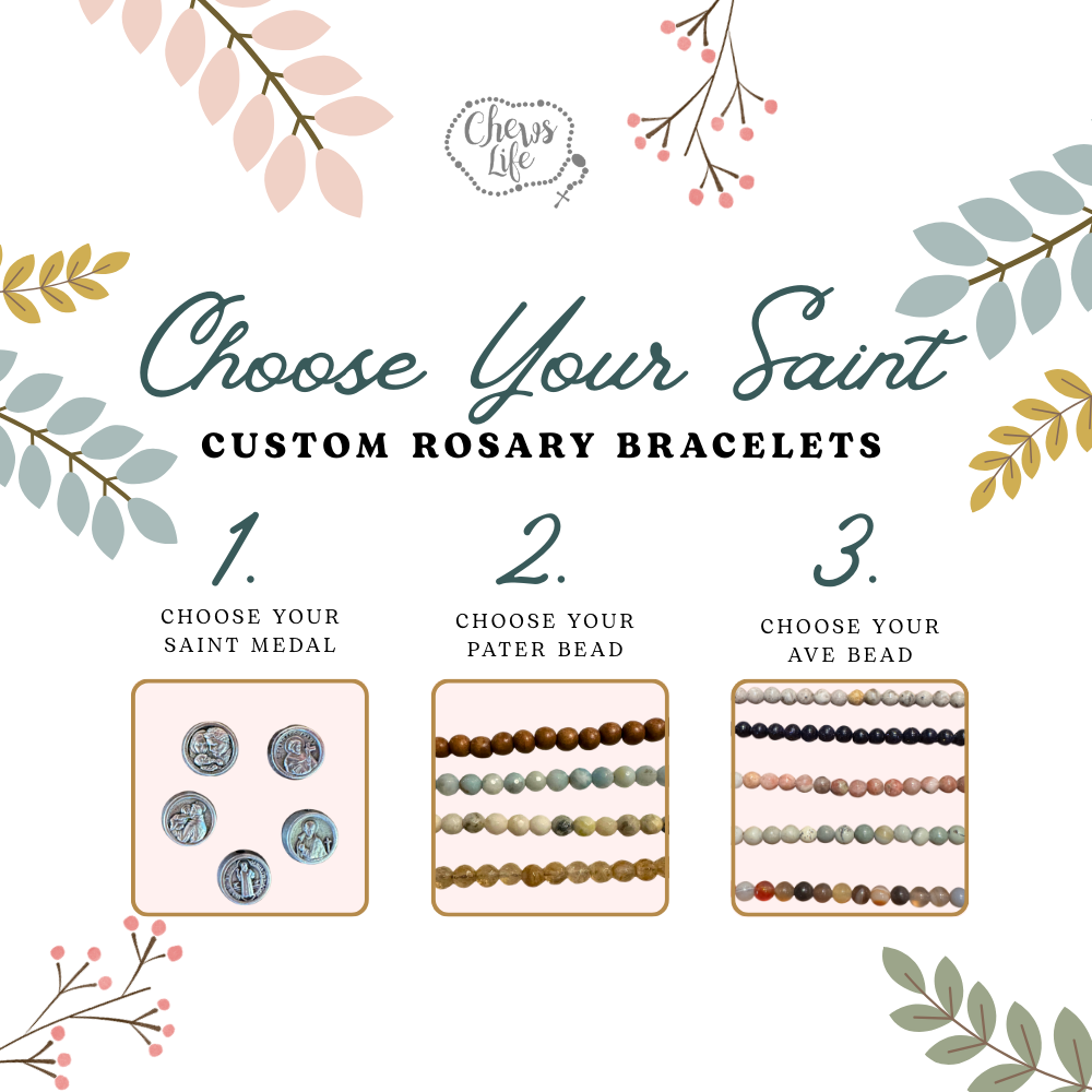 Choose your Saint | Custom Saint Rosary Bracelet | Medium