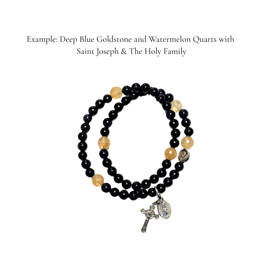 Choose your Saint | Custom Saint Rosary Bracelet |Large