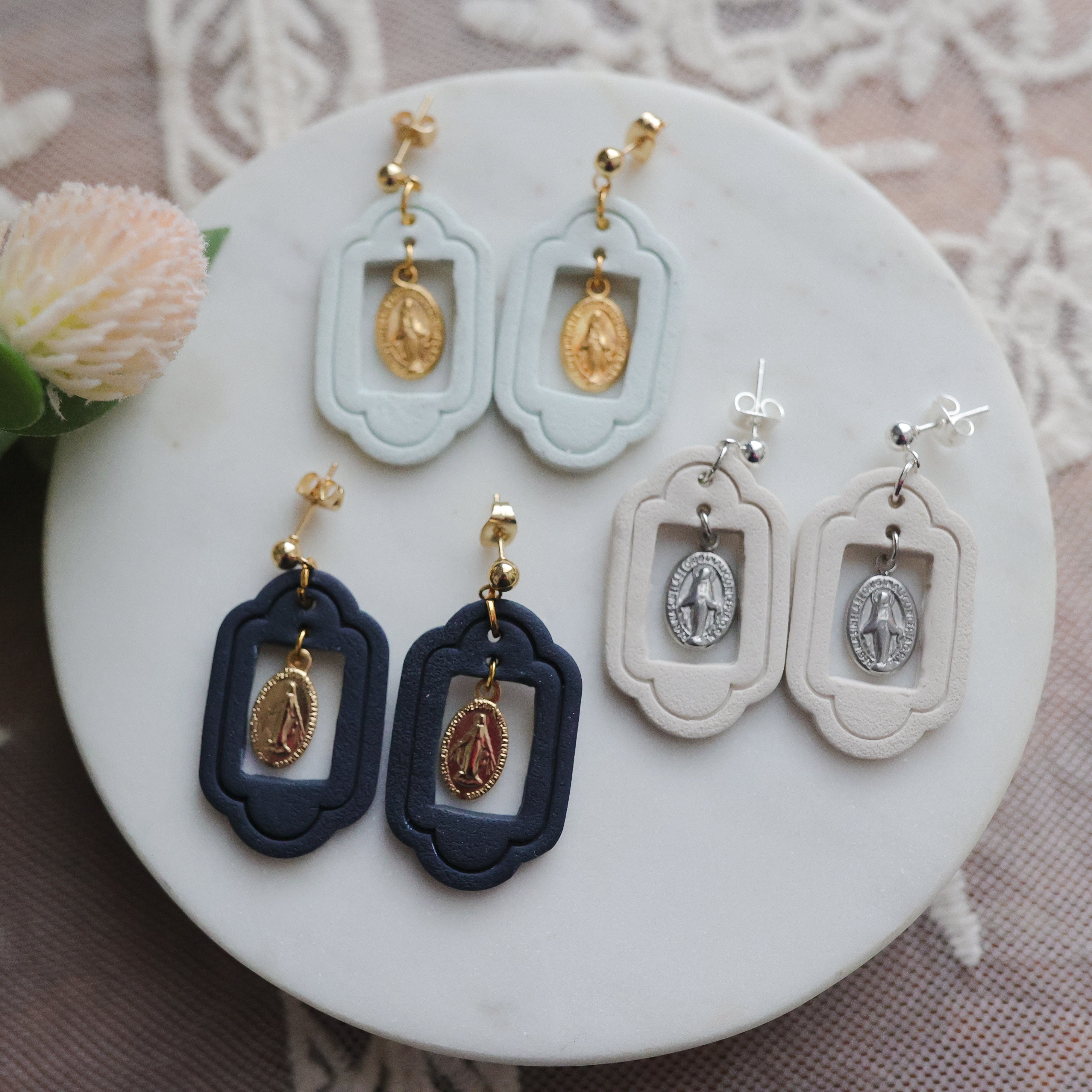 Ave Grotto Earrings | Holy Family Winter Collection