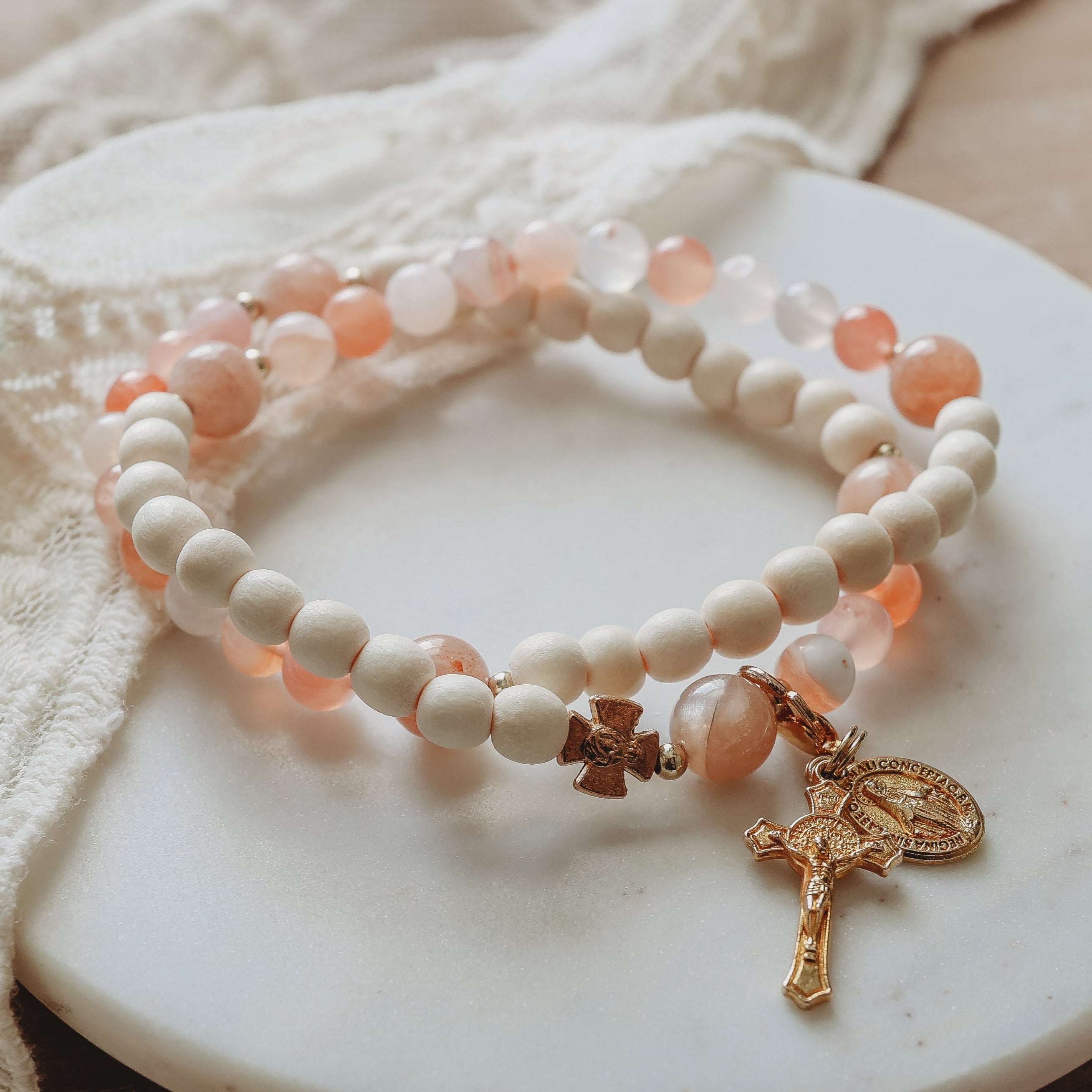 The Coronation | Stretch & Wrap Rosary Bracelet
