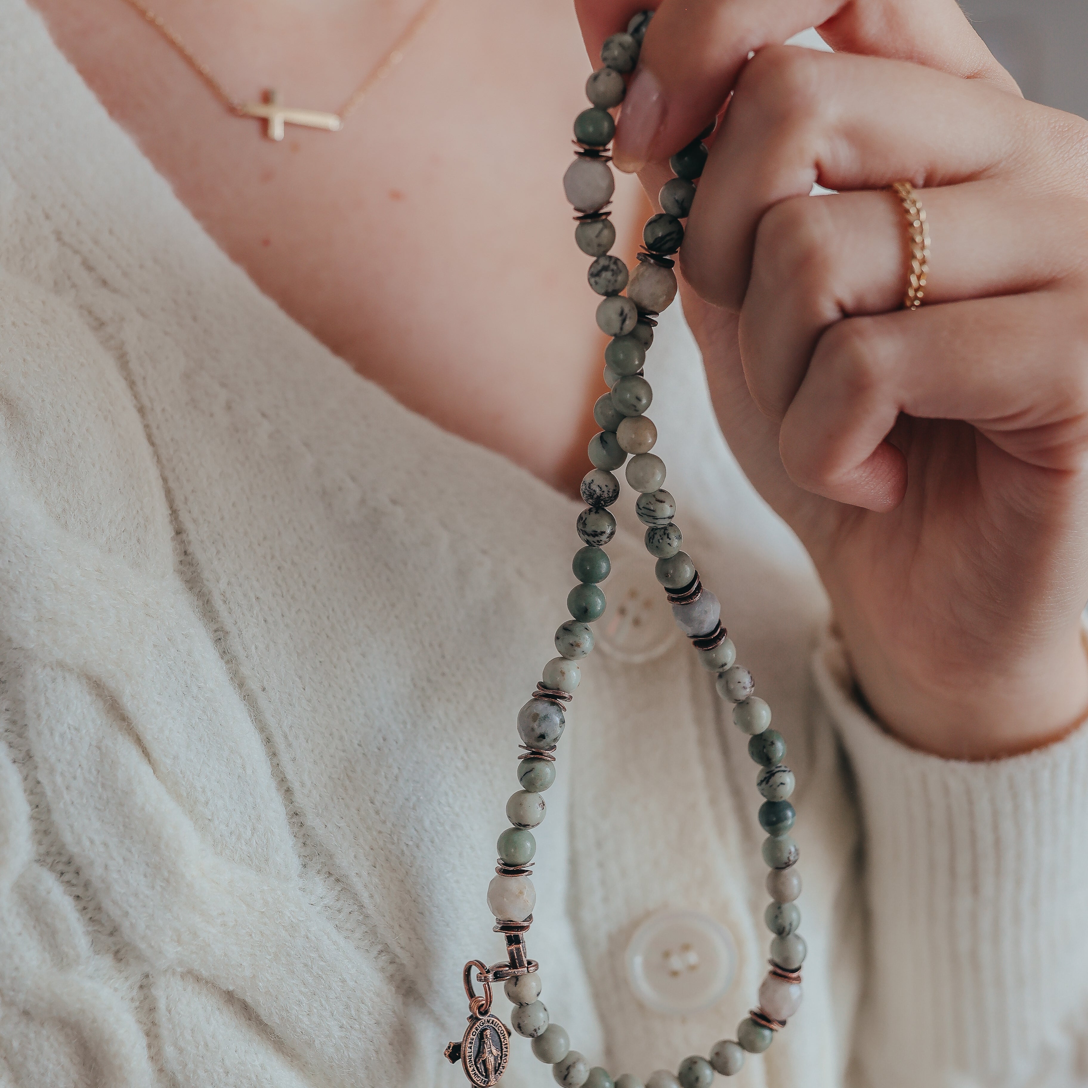 Saint Francis | Chews Life Gemstone Double Wrap Rosary Bracelet | Fall Collection