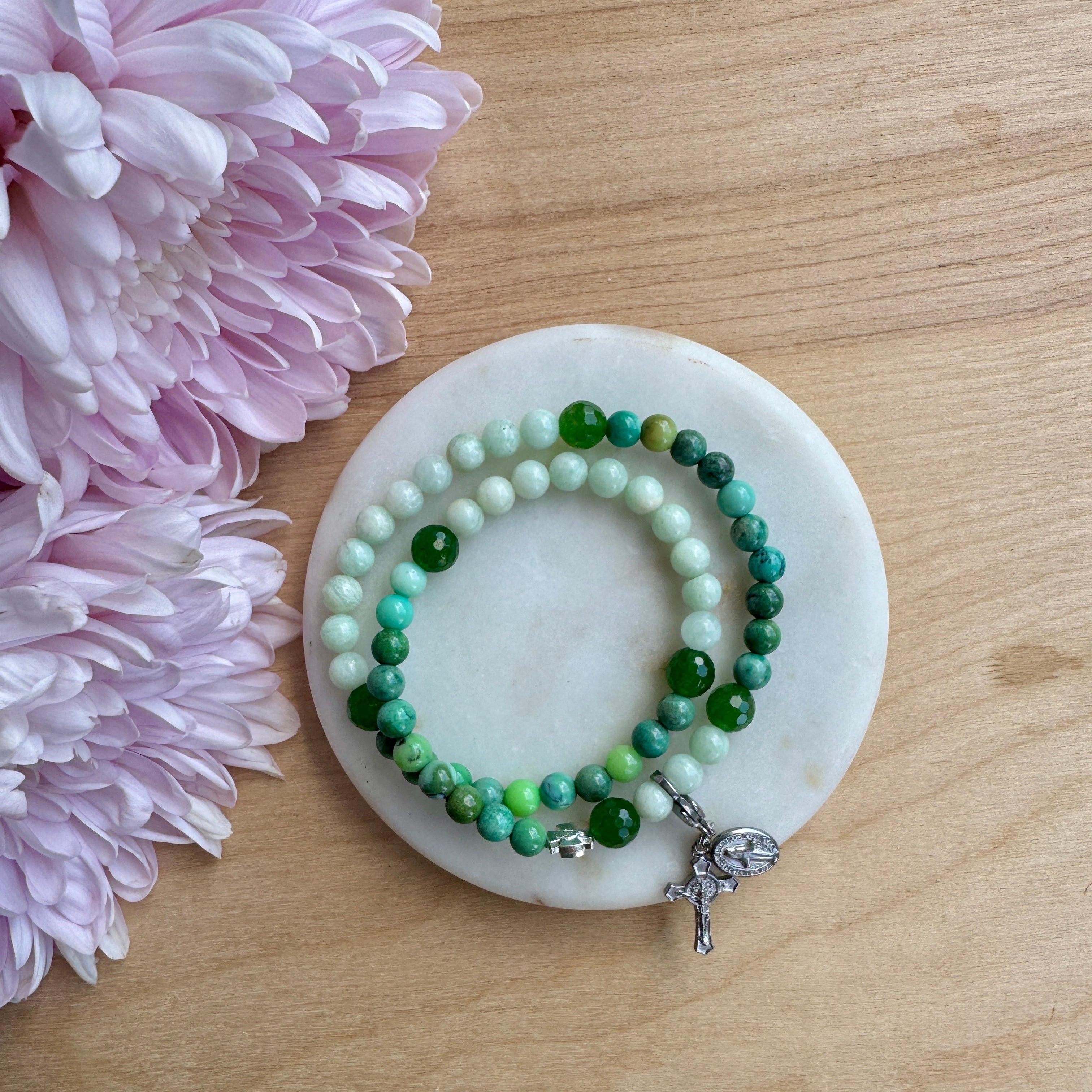 St. Bernadette | Chews Life Rosary Bracelet | Summer Collection
