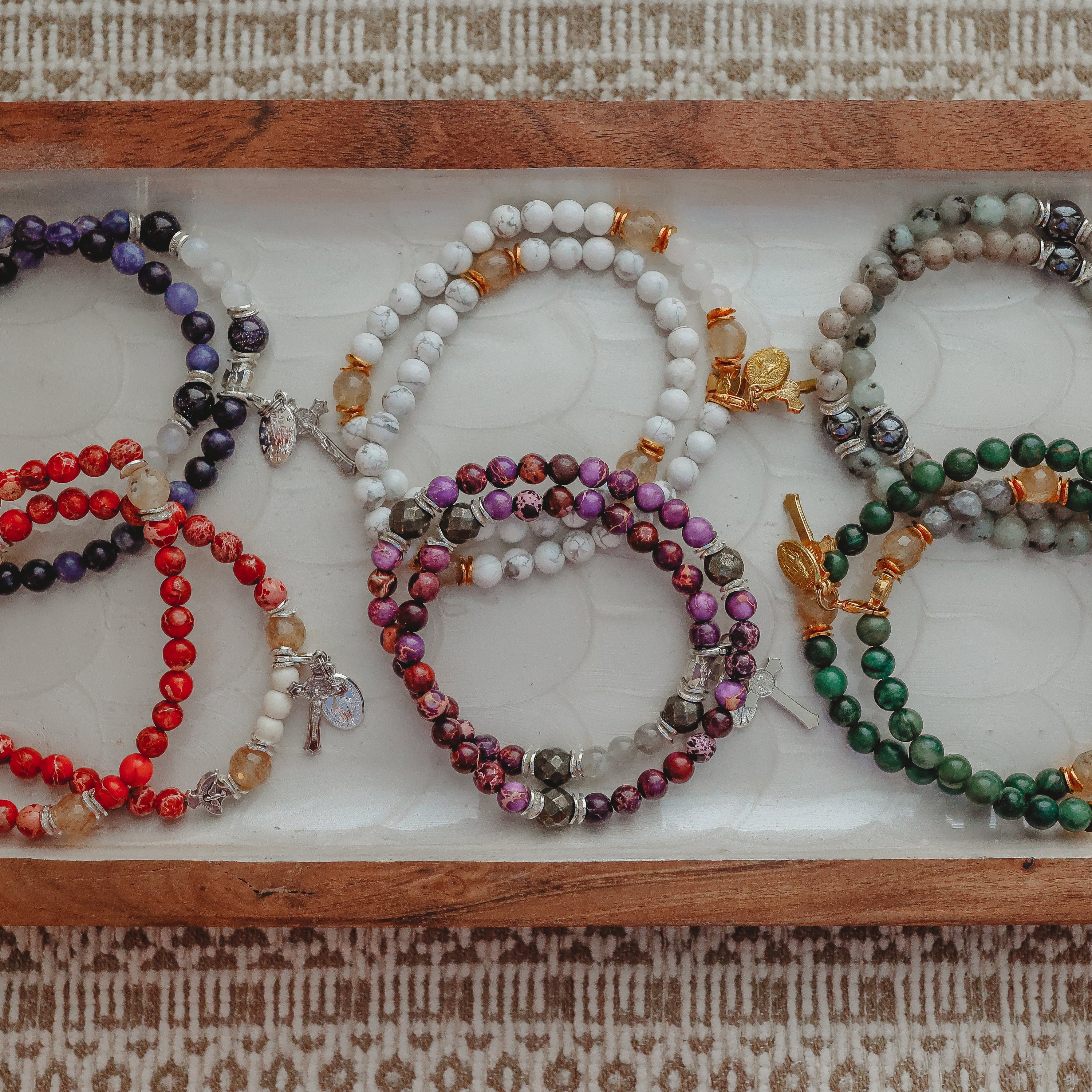 Deluxe Rosary Bracelet Gift Set | Holiday Lux Collection
