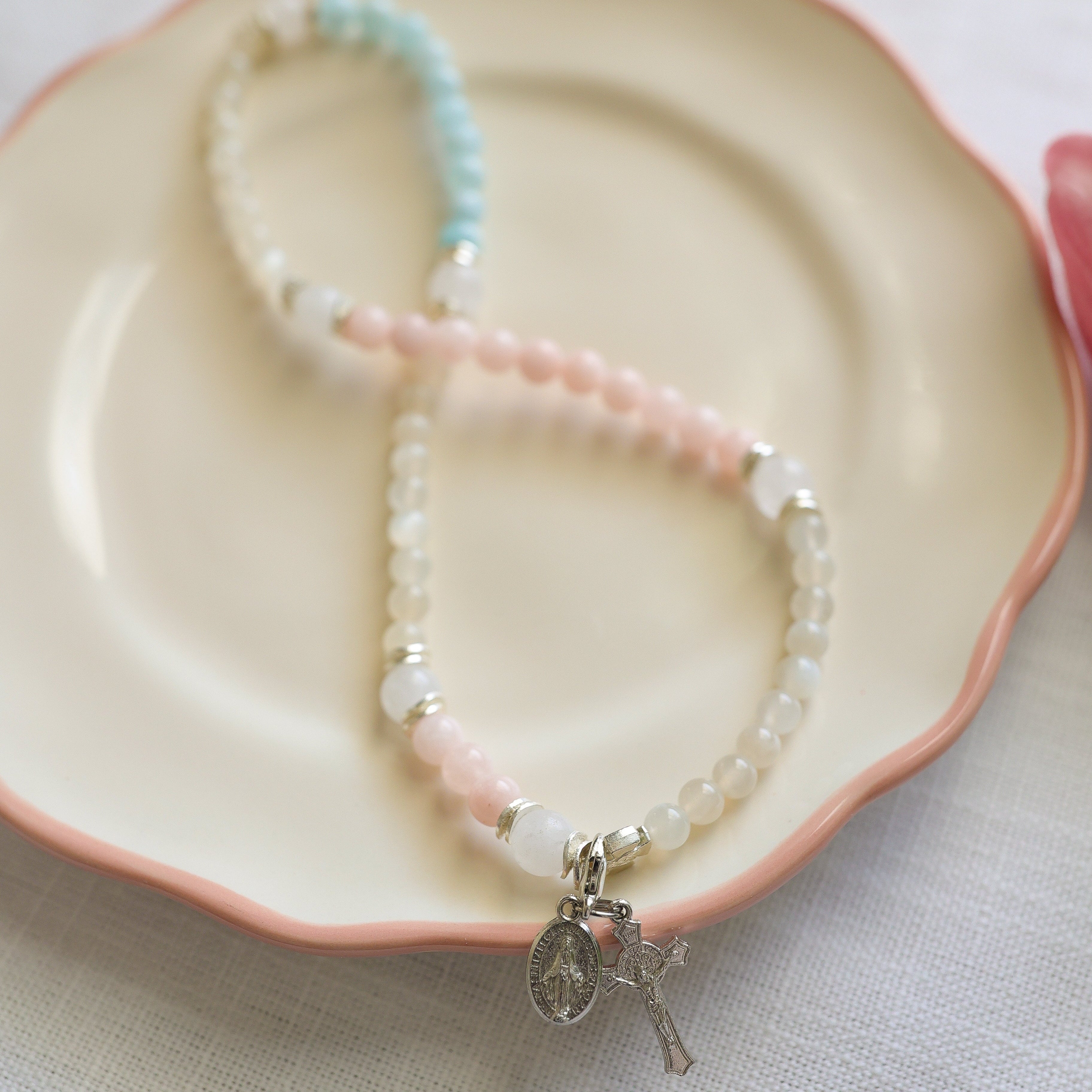 St. Zelie | Stretch and Wrap Rosary Bracelet | Hope Collection