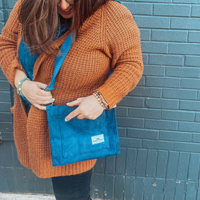 Queen and Pearl | Corduroy Cross-Body Tote