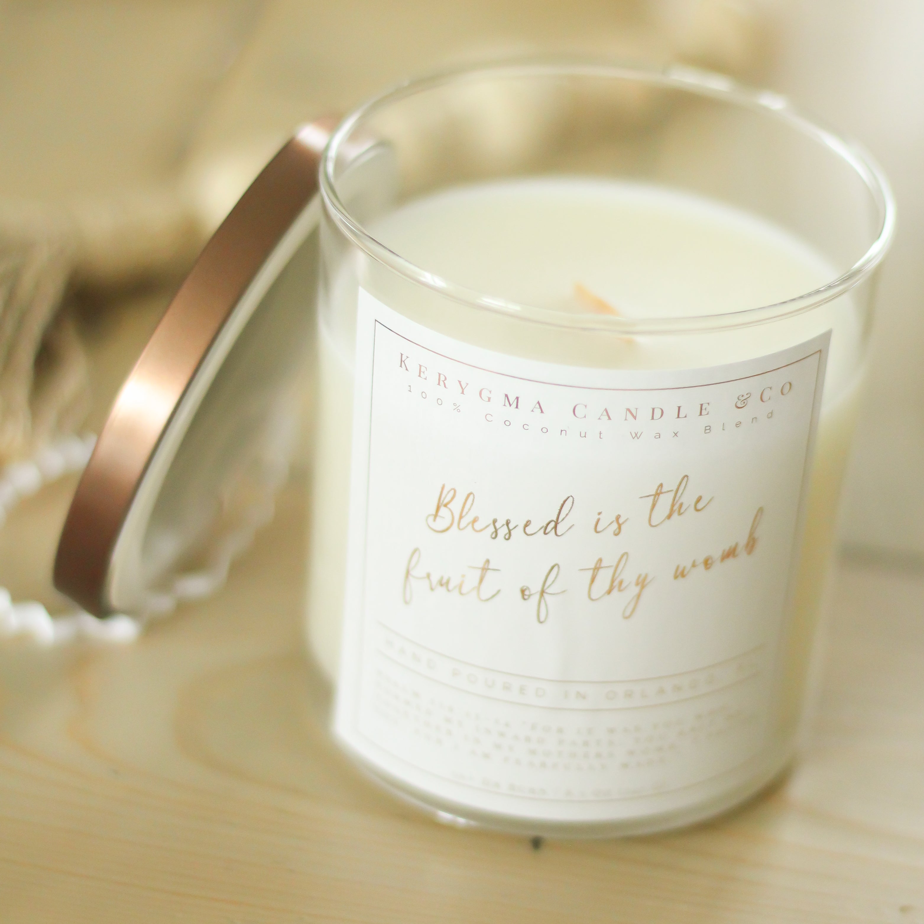 Blessed is the Fruit of Thy Womb Coconut Wax Candle | Kerygma Candle & Co.