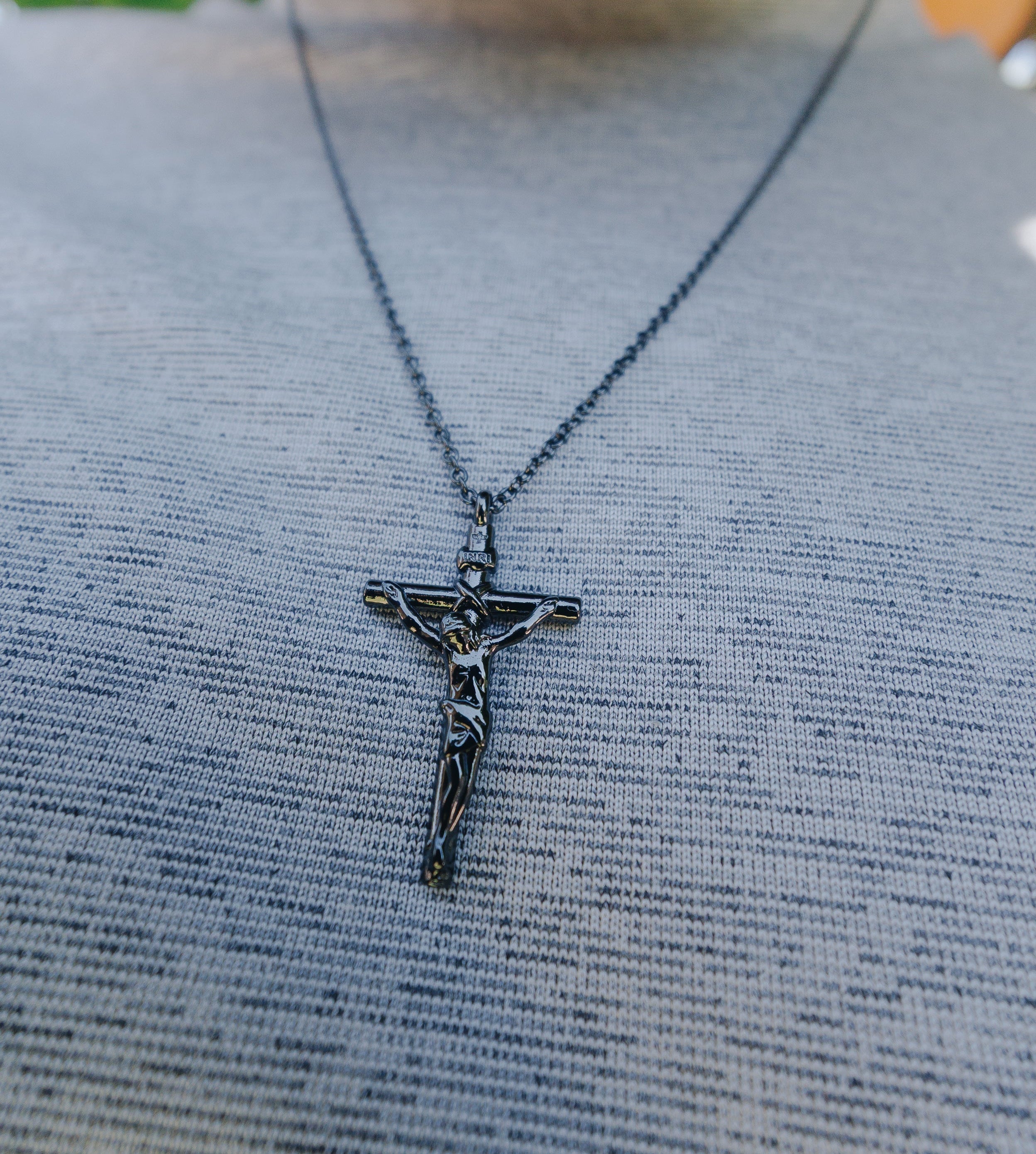 Mens Black Crucifix | Blessed is She