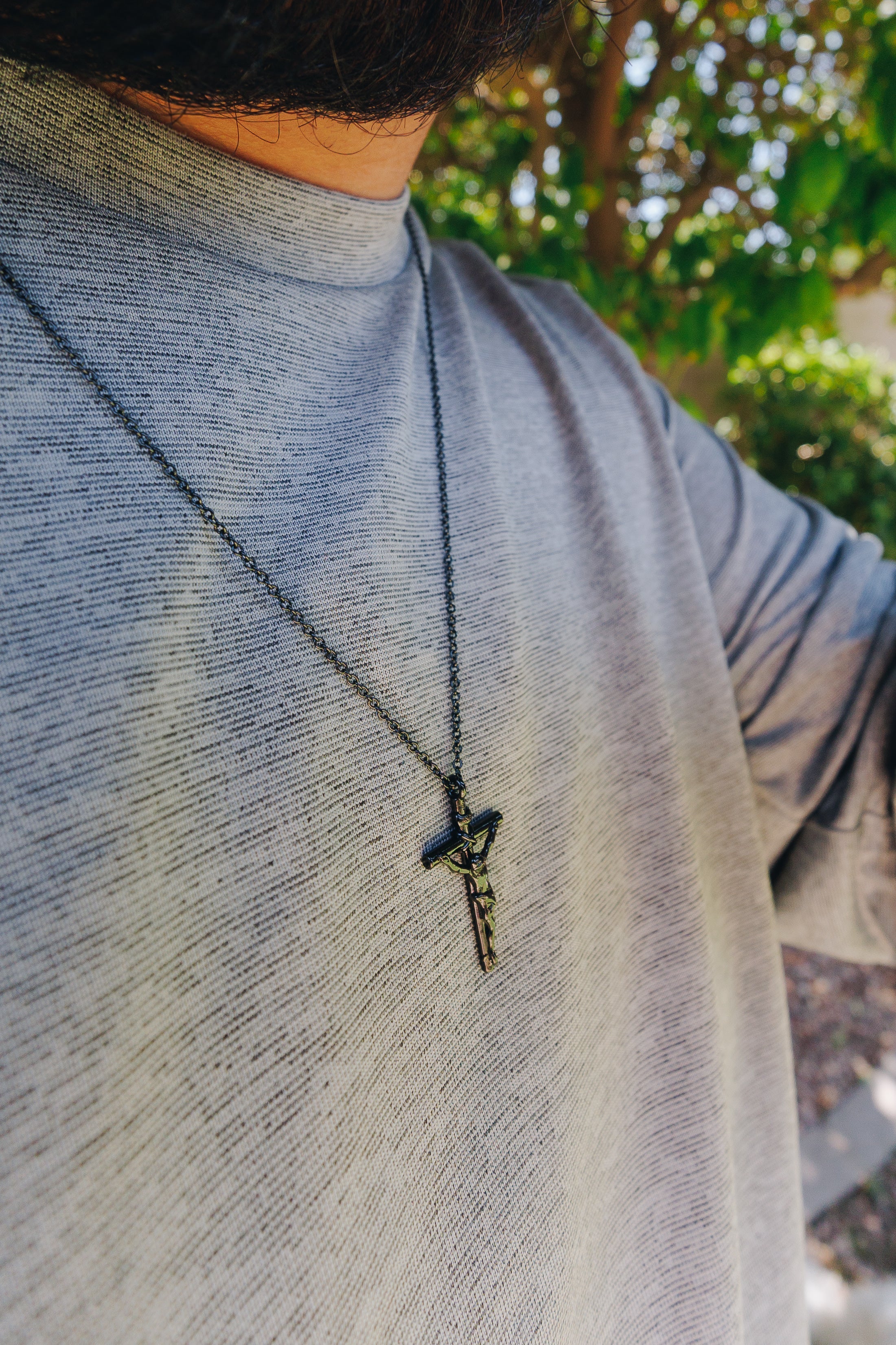 Mens Black Crucifix | Blessed is She
