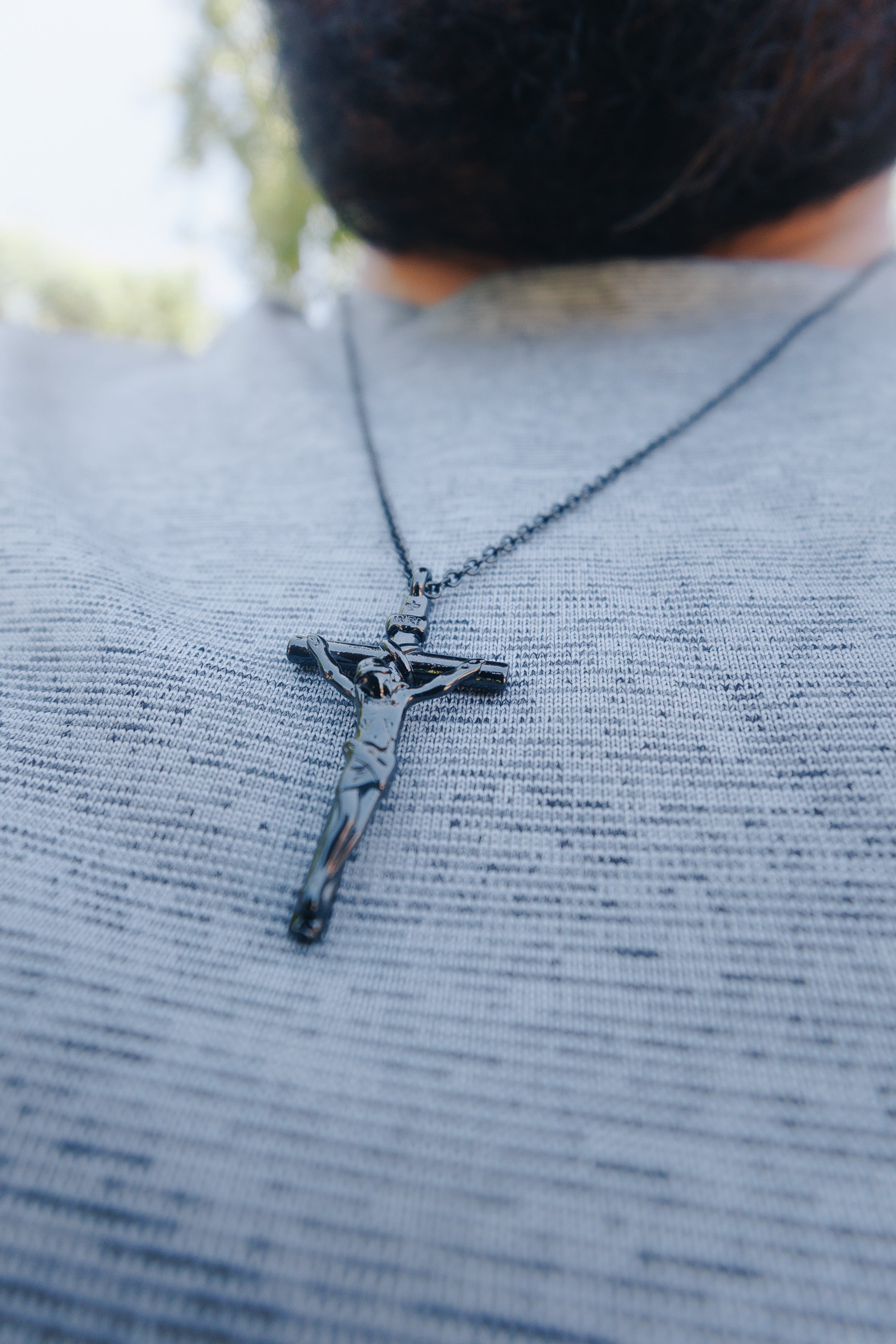Mens Black Crucifix | Blessed is She