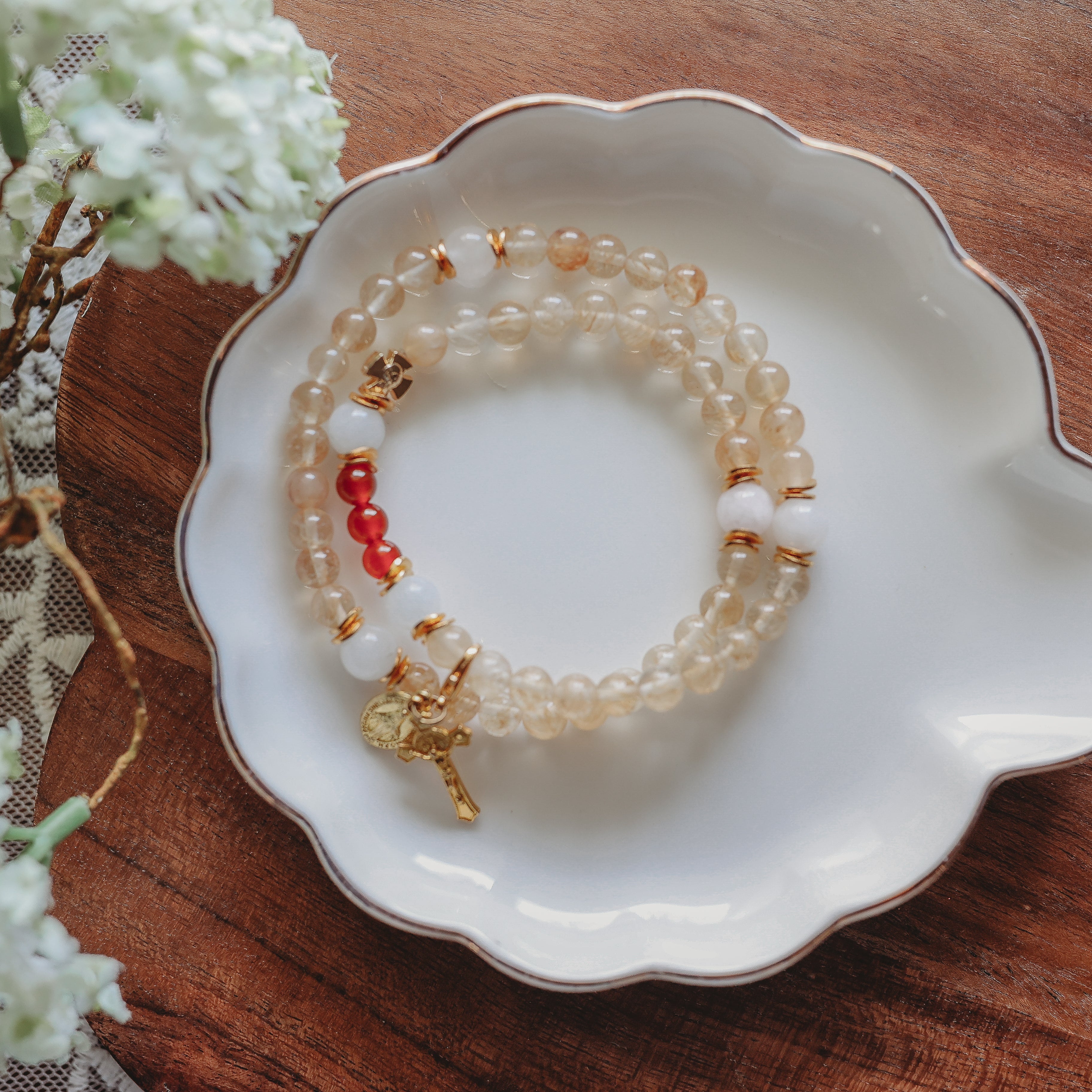 St. Leo the Great | Double Wrap Rosary Bracelet