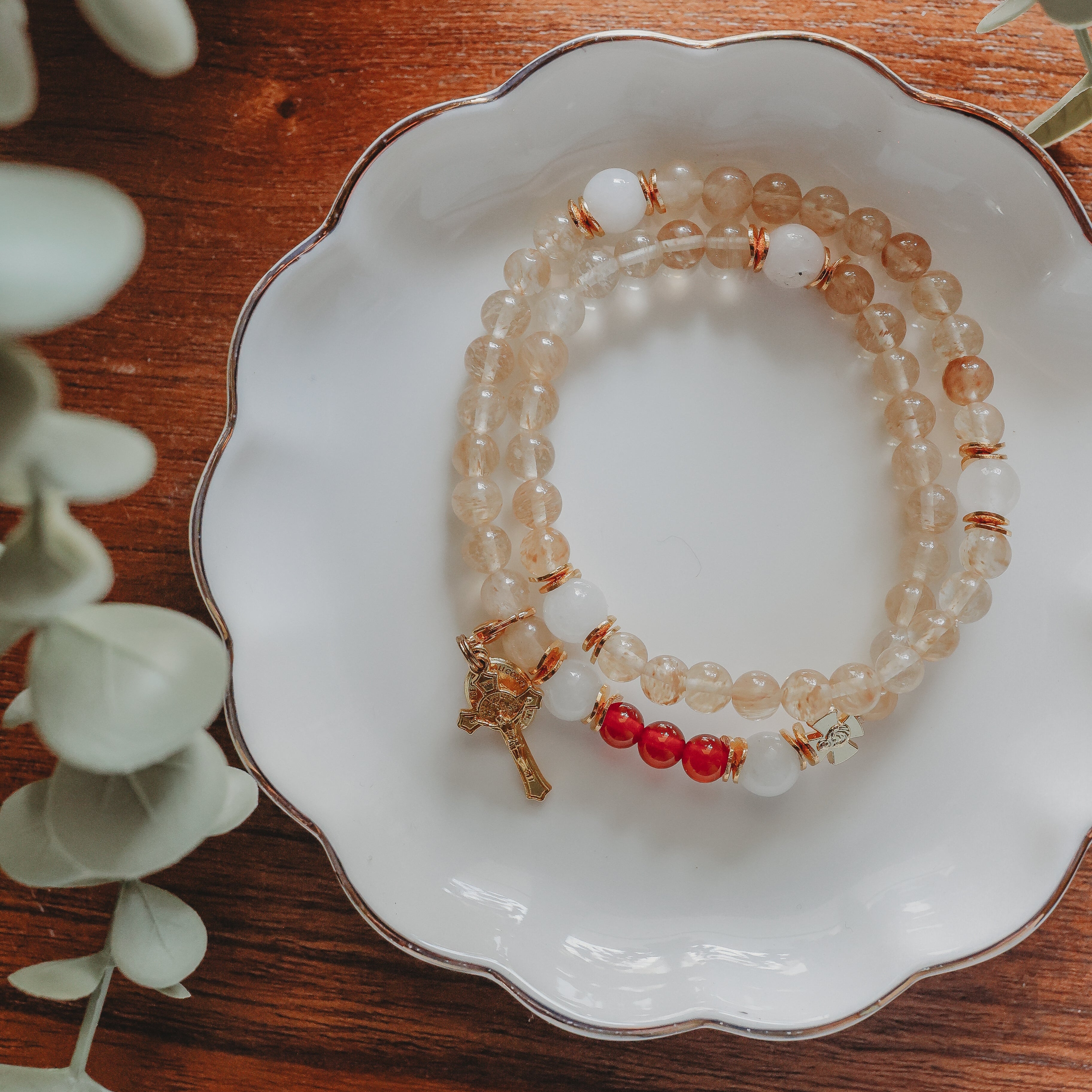 St. Leo the Great | Double Wrap Rosary Bracelet