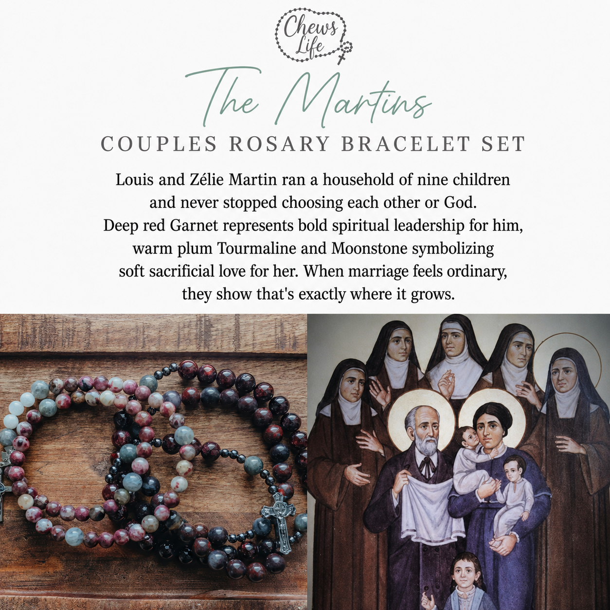 The Martins | Couples Rosary Bracelet Set