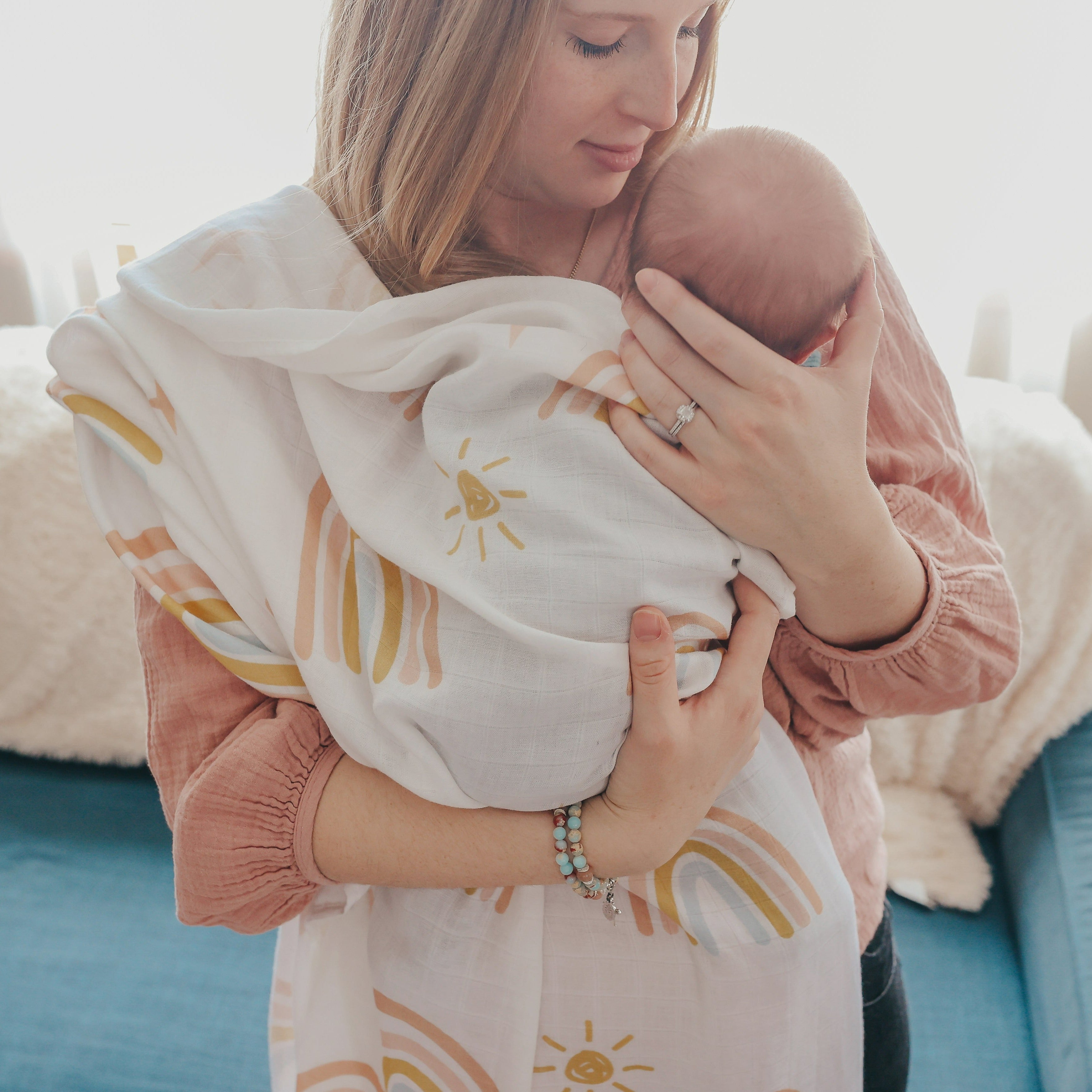 Rainbow Swaddle Blanket | Bamboo and Cotton