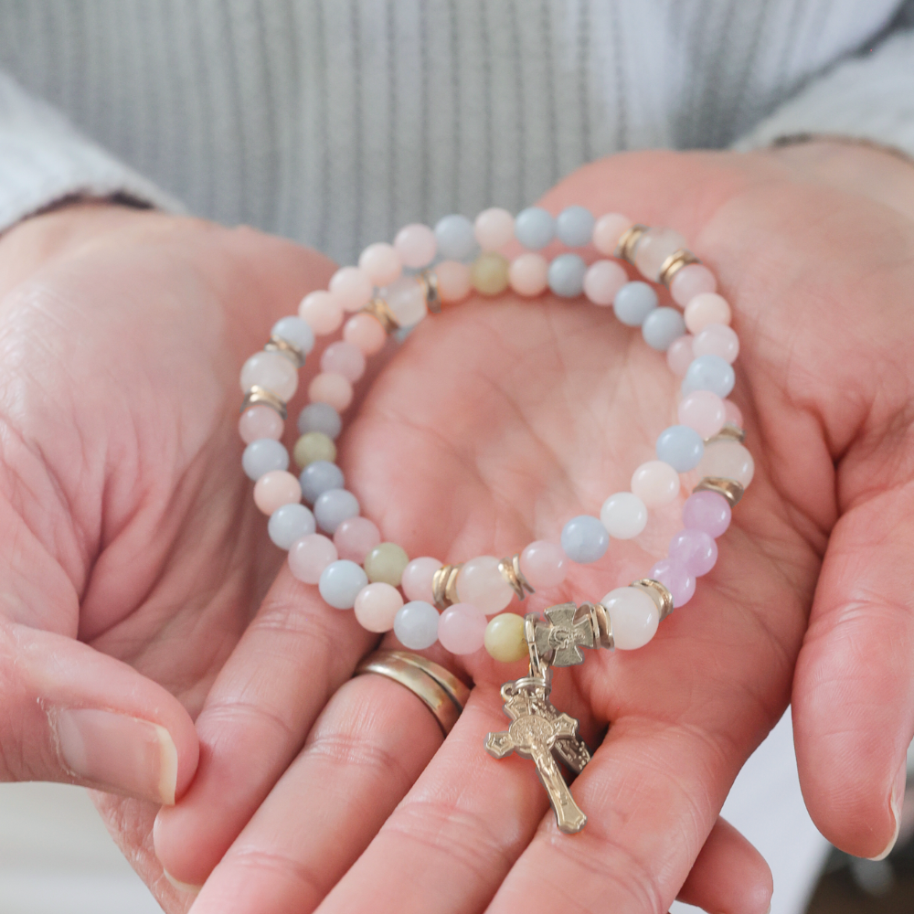 Rainbow Mama | Stretch & Wrap Rosary Bracelet | Limited Edition | Silver