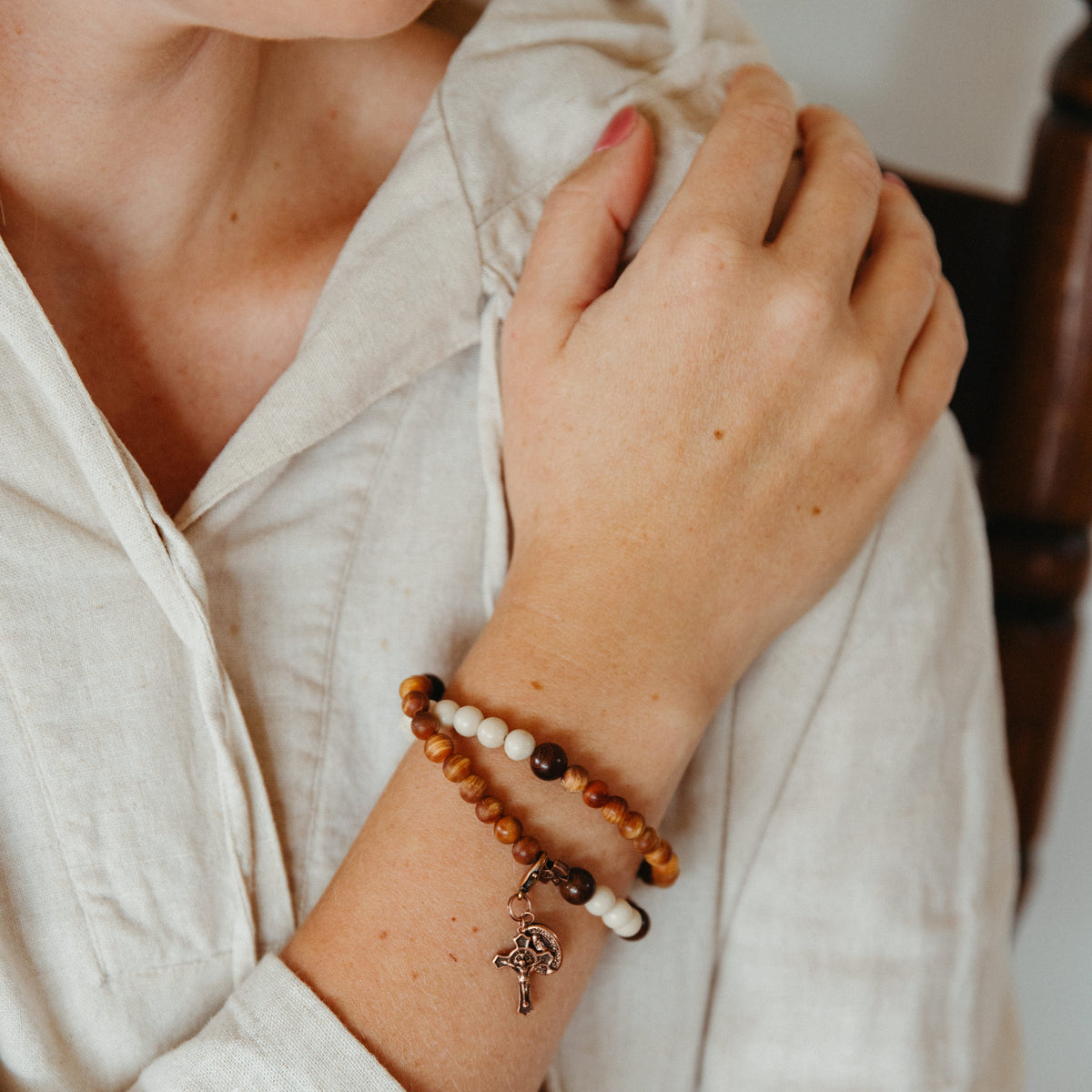 Blessed Solanus Casey Double Wrap Rosary Bracelet | Fall Collection