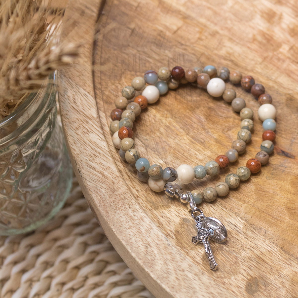 St. Margaret of Scotland | Stretch & Wrap Rosary Bracelet