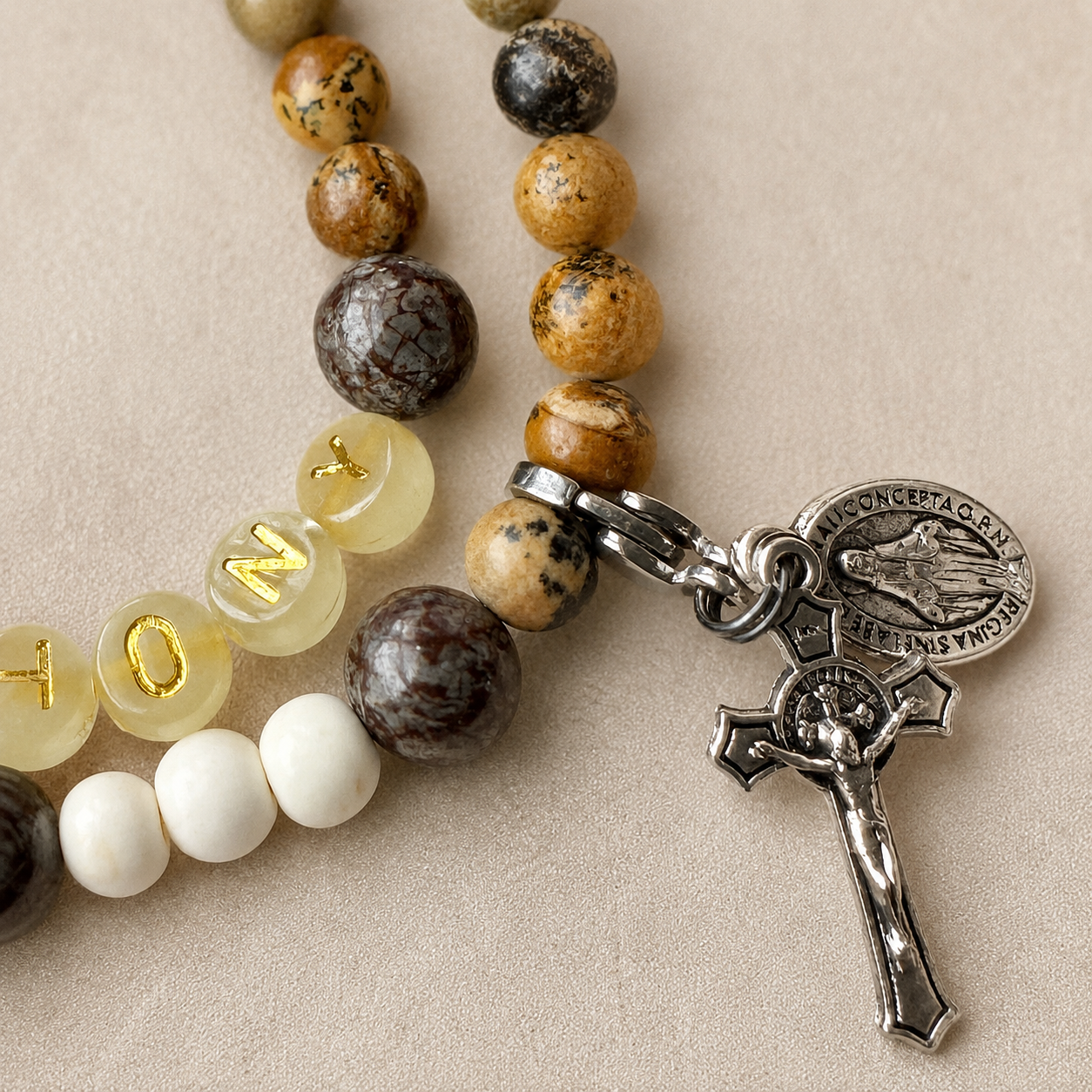 Saint Anthony | Stretch & Wrap Rosary Bracelet | Glow in the Dark