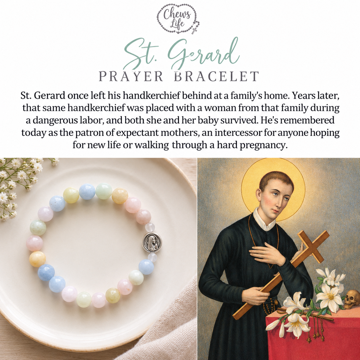 St. Gerard | Prayer Partner Bracelet Set | Hope Collection