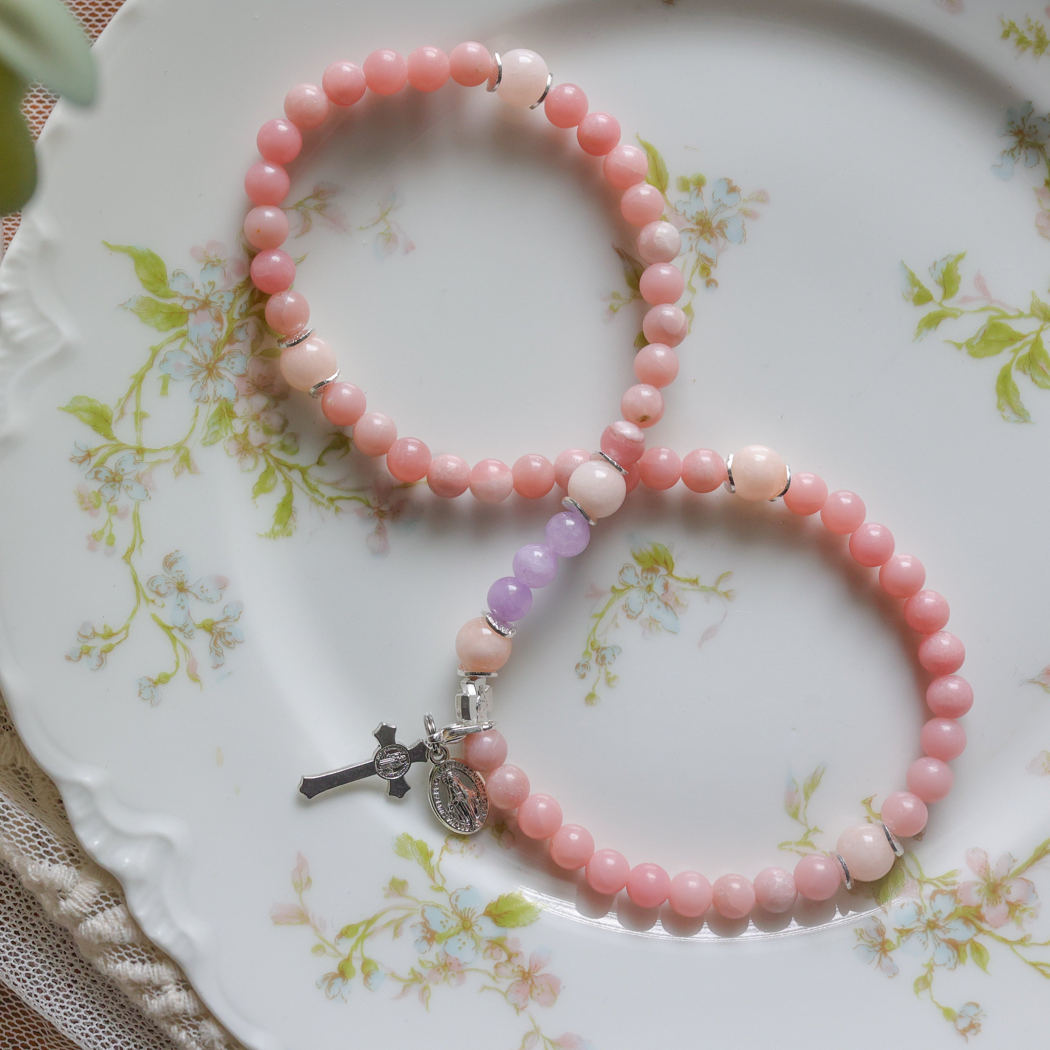 Saint Therese | Stretch & Wrap Rosary Bracelet | Mommy & Me Collection