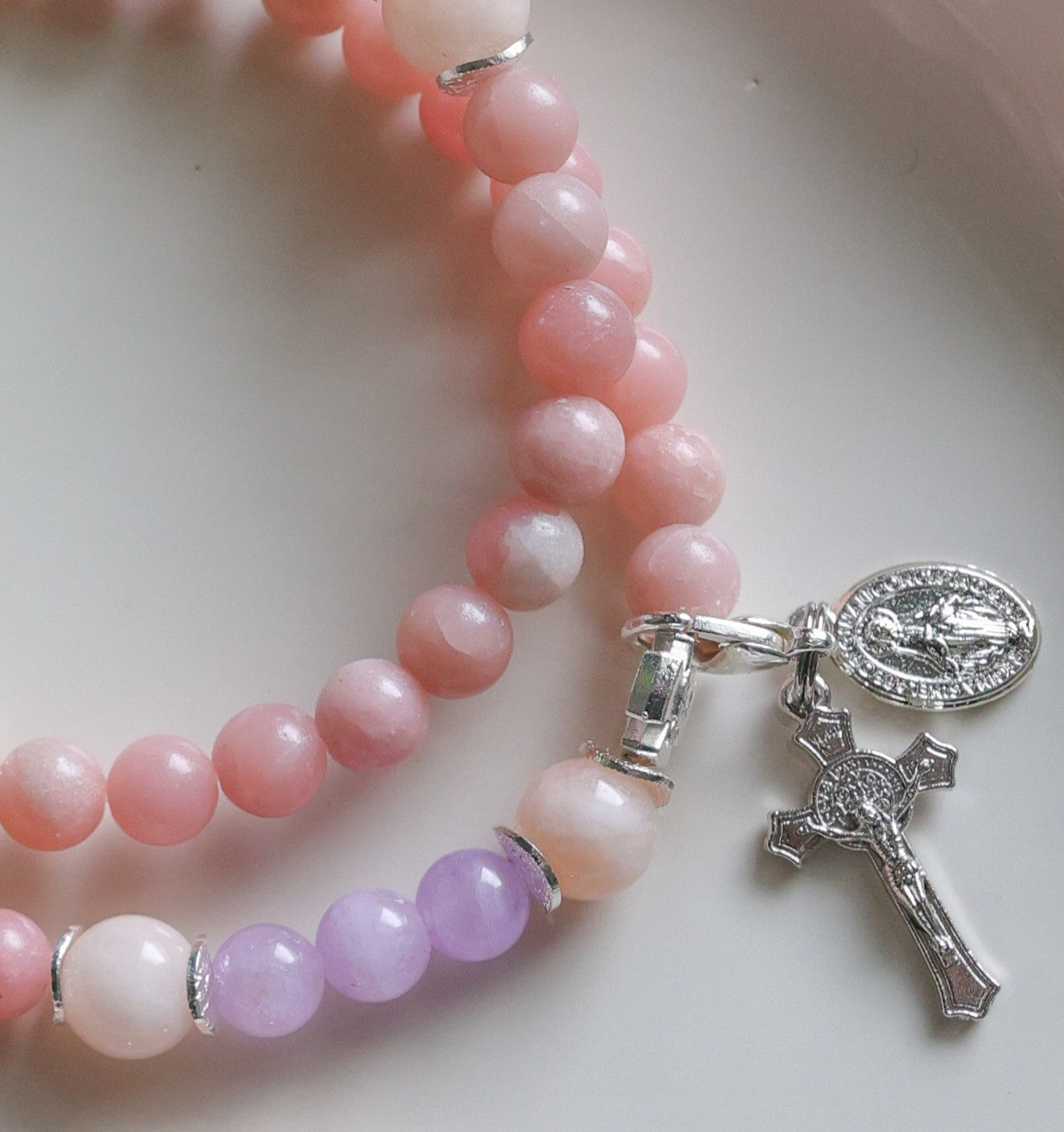 Saint Therese | Stretch & Wrap Rosary Bracelet | Mommy & Me Collection