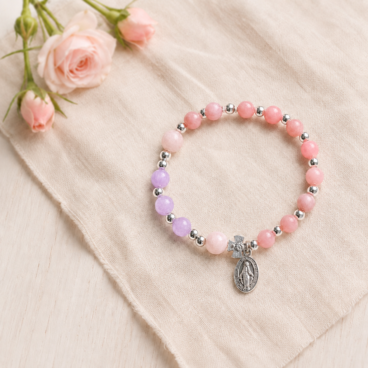 Saint Therese | Little Girl Gemstone Decade | Mommy and Me Collection