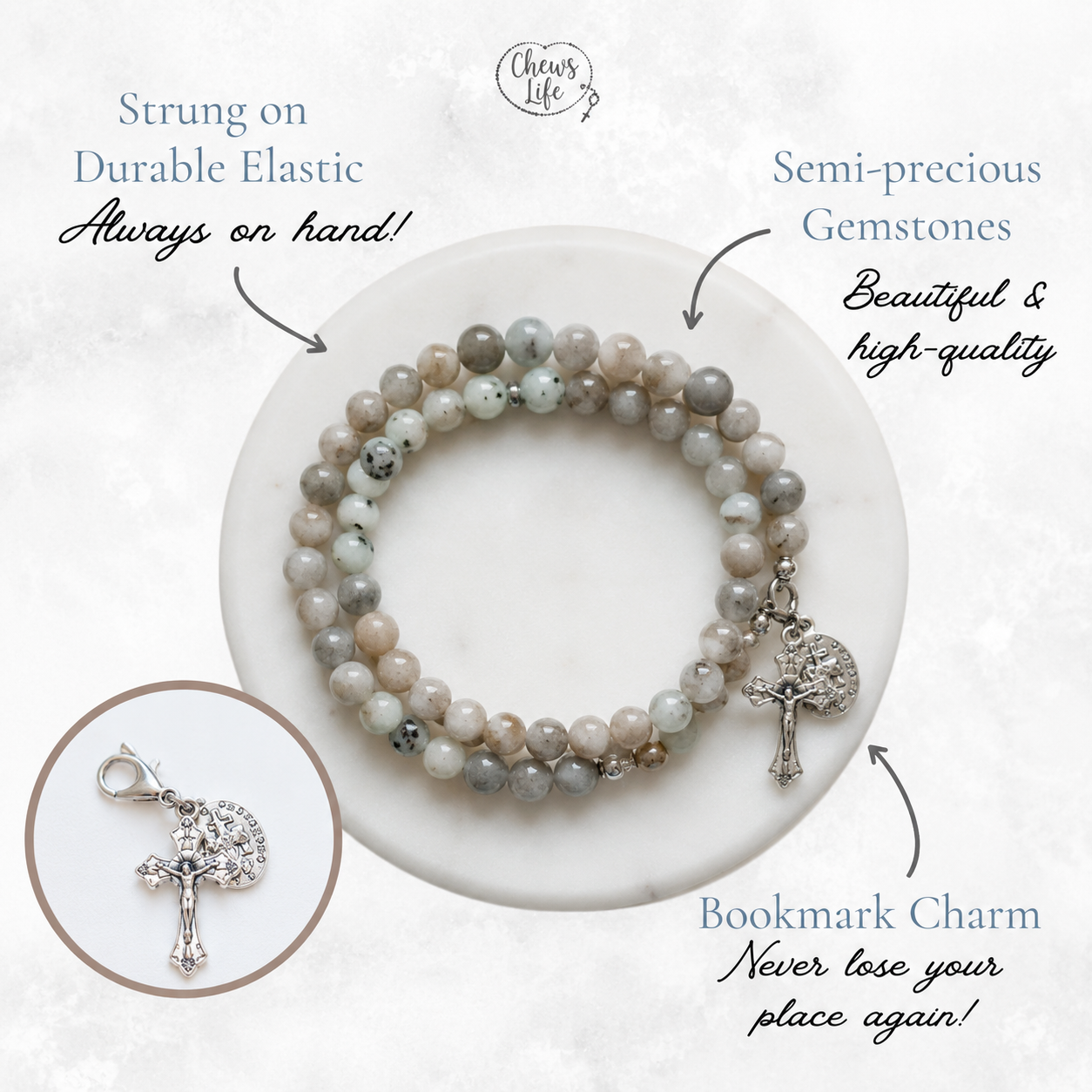 Vianney | Stretch & Wrap Rosary Bracelet