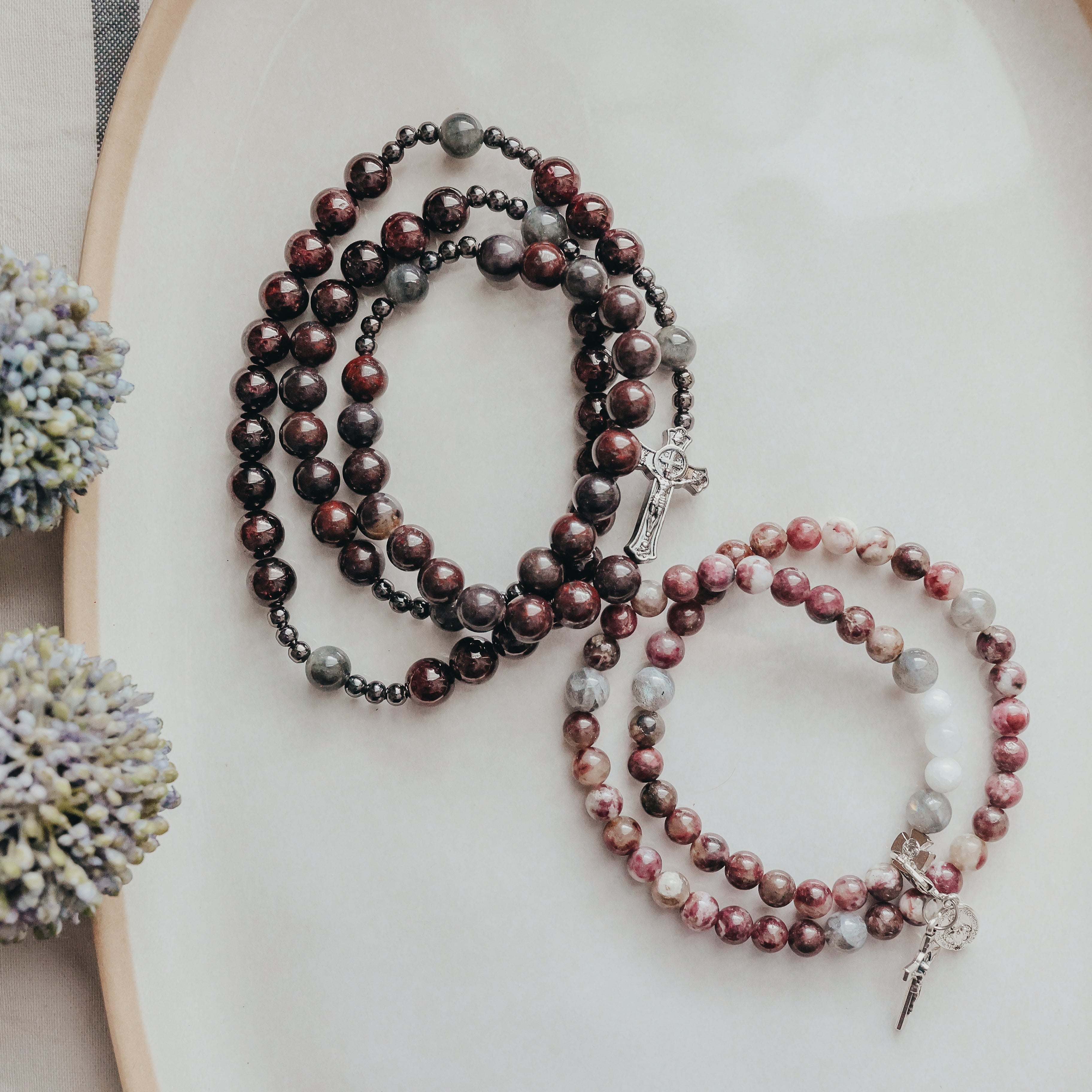 The Martins | Couples Rosary Bracelet Set