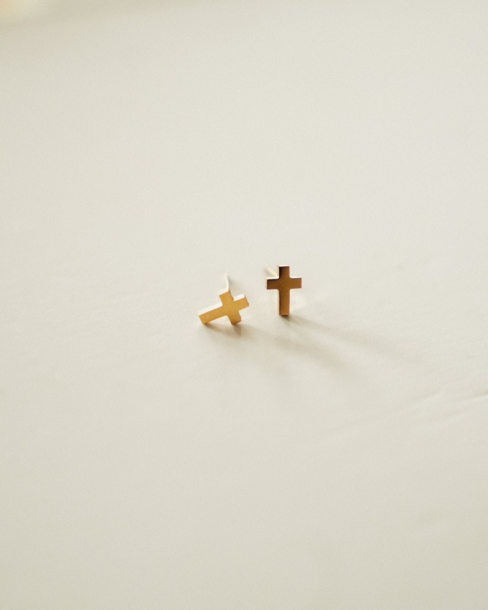 Dainty Cross Stud Earrings | Gold | Blessed is She