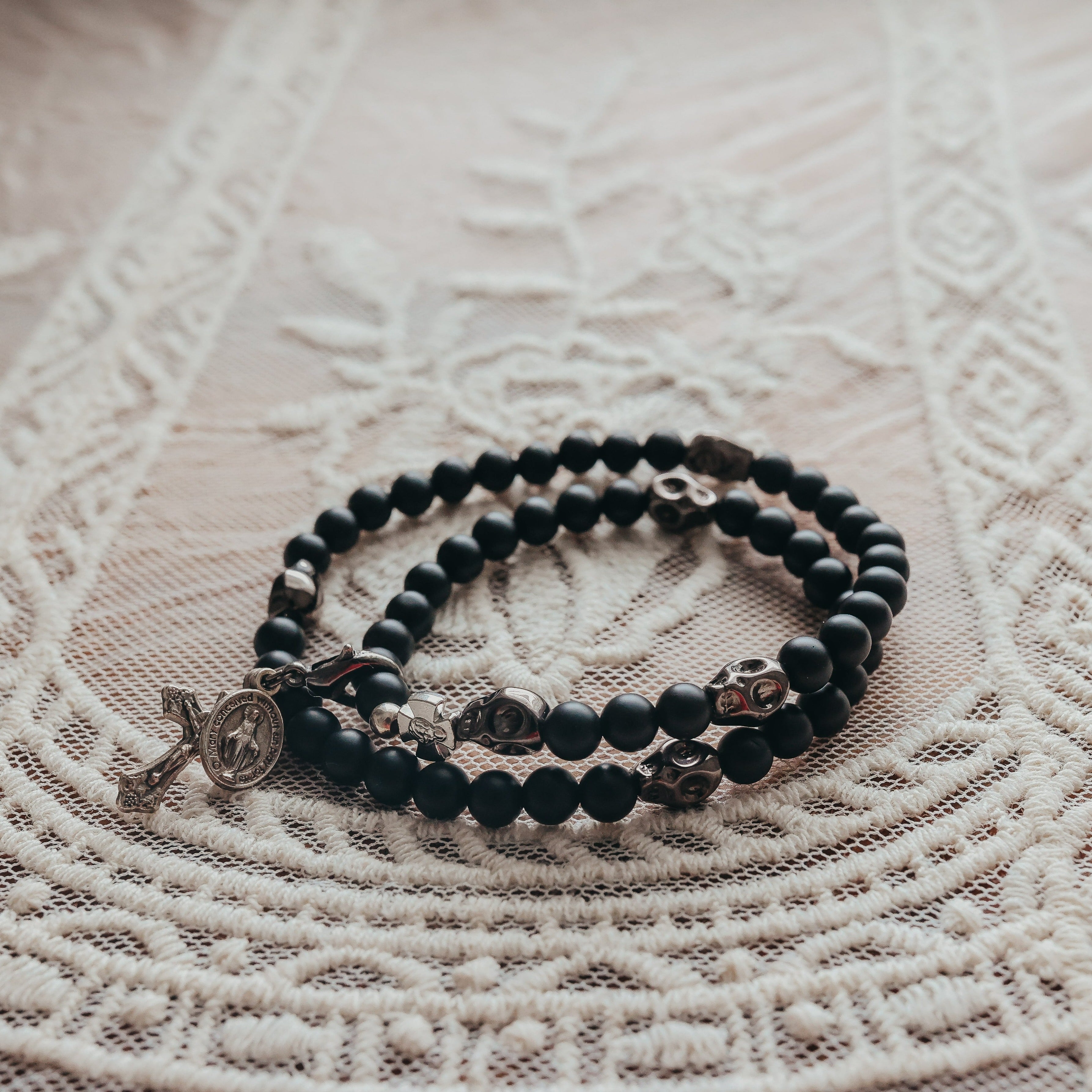 Memento Mori | Stretch and Wrap Rosary Bracelet