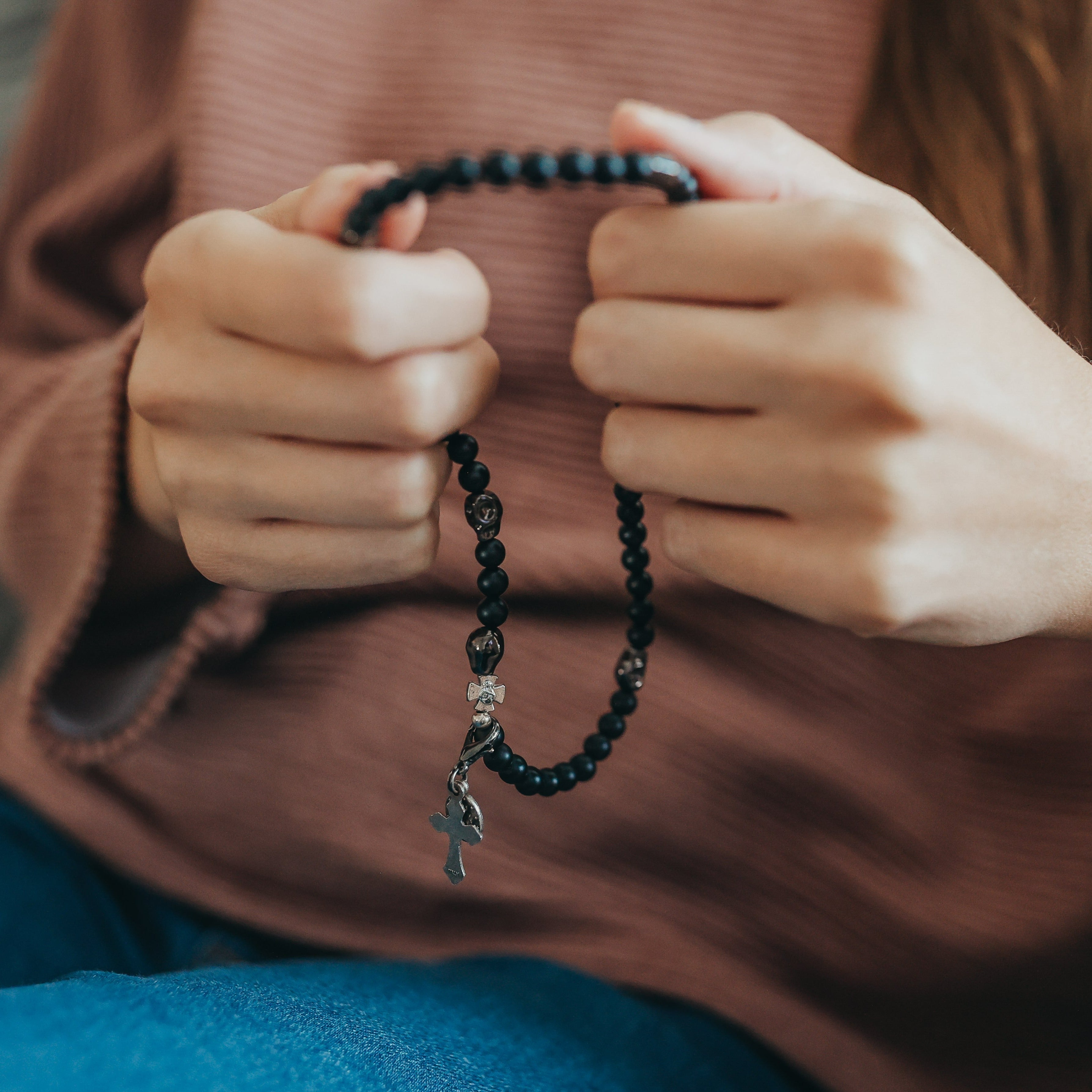 Memento Mori | Stretch and Wrap Rosary Bracelet