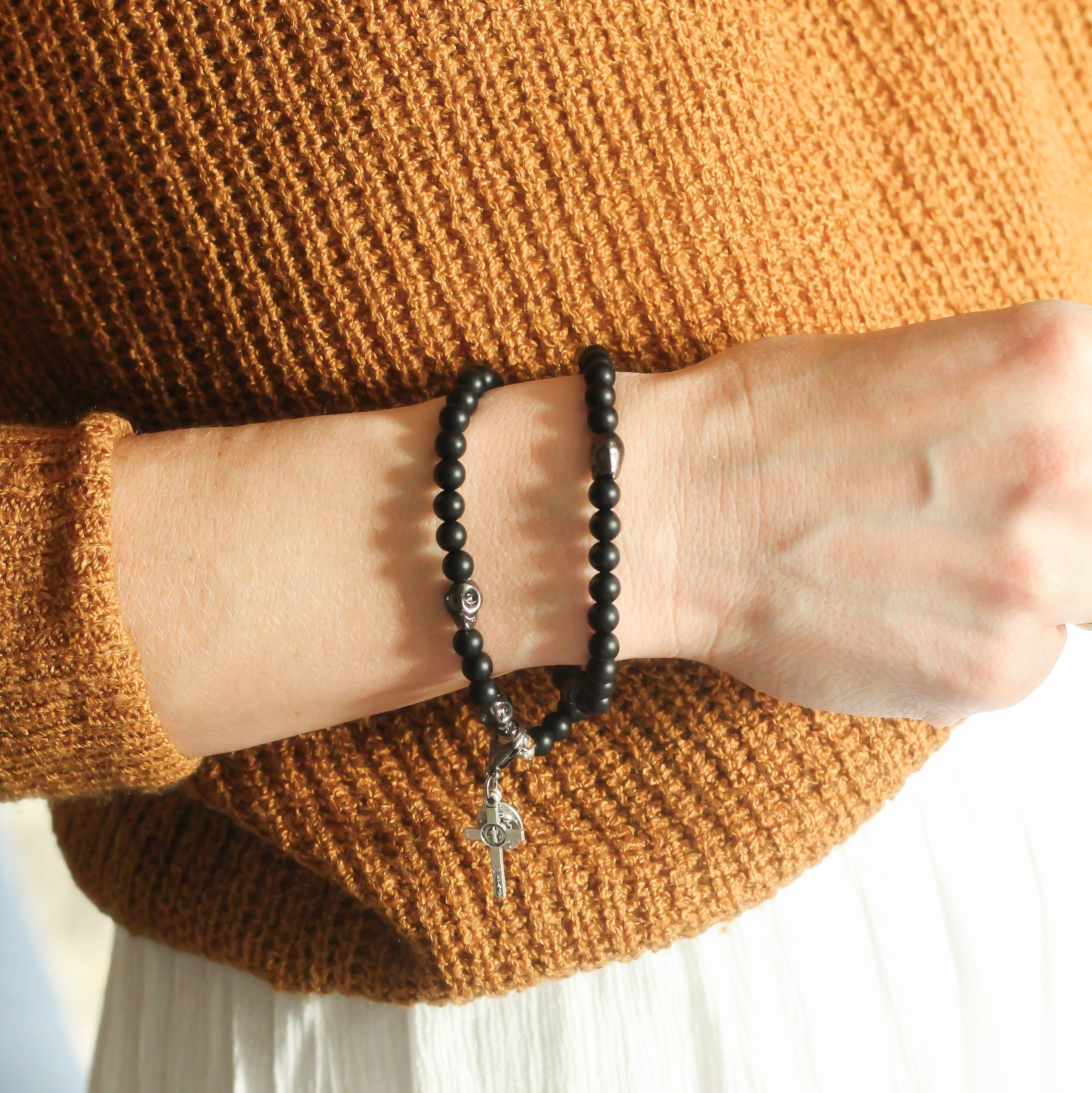 Memento Mori | Stretch and Wrap Rosary Bracelet