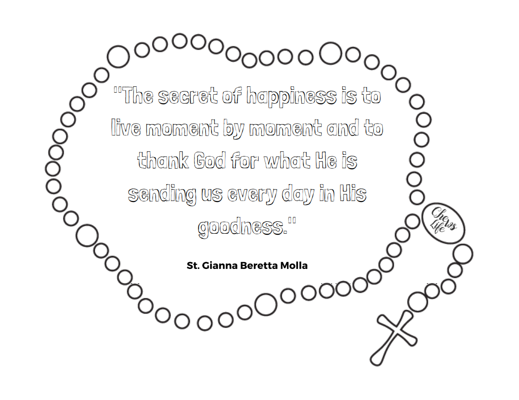St. Gianna - Gratitude Coloring Page