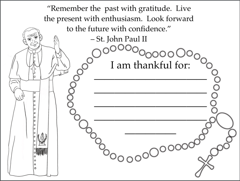 St. John Paul II - Gratitude Coloring Page